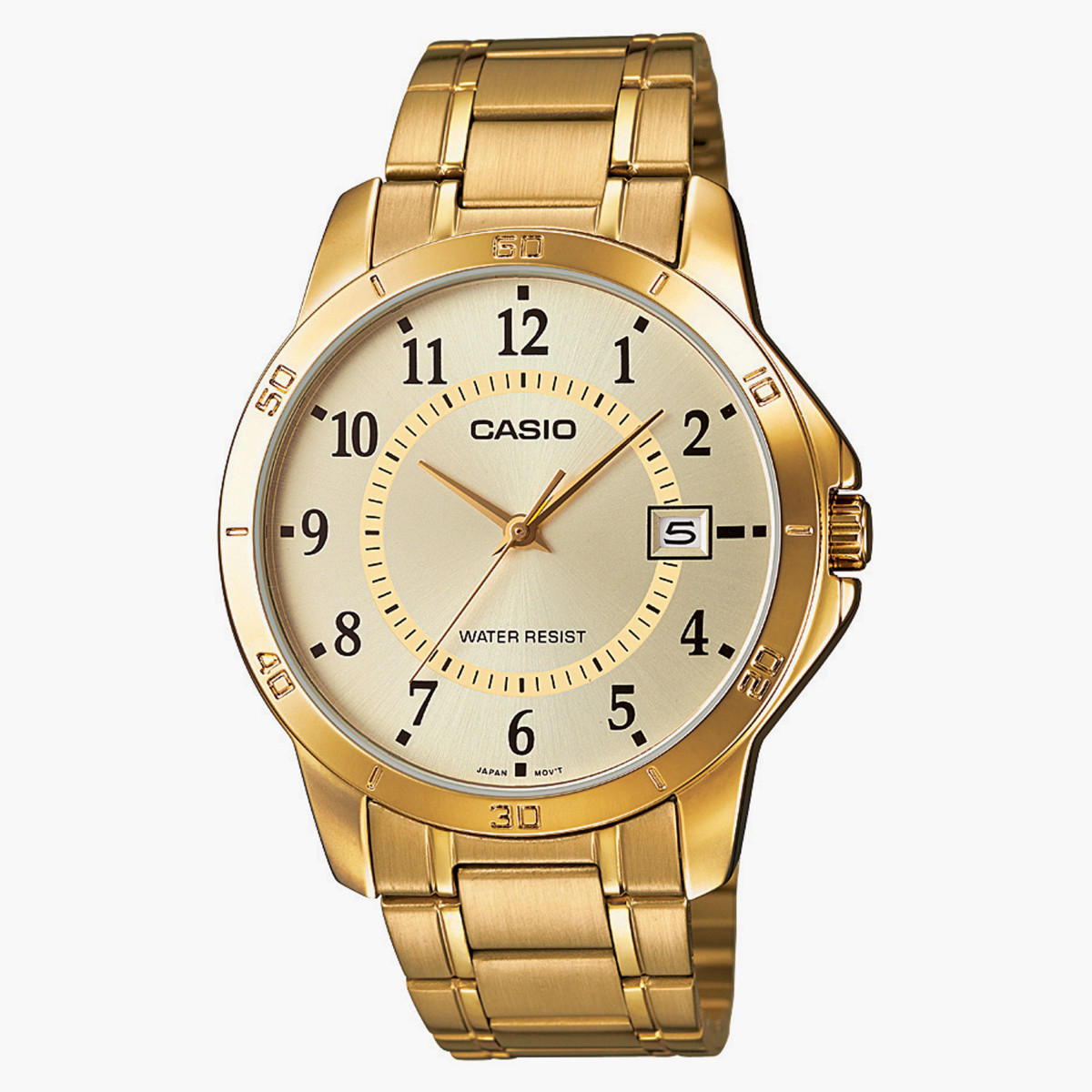 Casio Men's Gold Analog Metal Strap Watch MTP-V004G-9BUDF-men-watchesandjewellery-watches-image-1