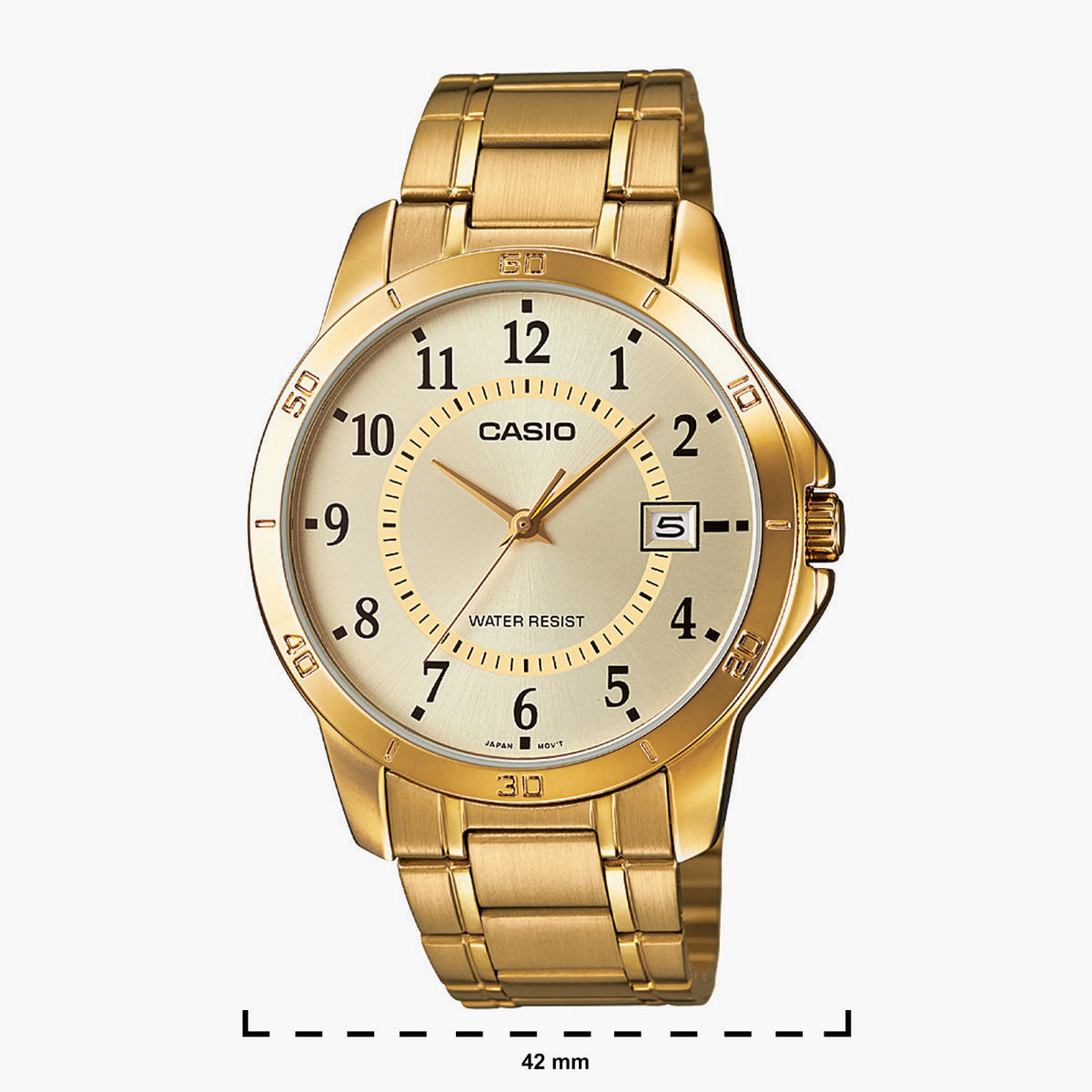 Casio Men's Gold Analog Metal Strap Watch MTP-V004G-9BUDF-men-watchesandjewellery-watches-image-2