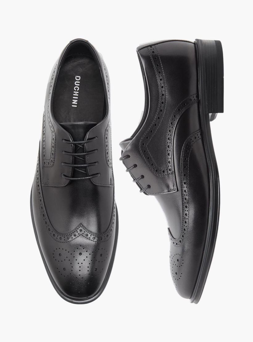 Duchini Men Genuine Leather Lace-Up Derby Shoes-men-shoes-formalshoes-image-1