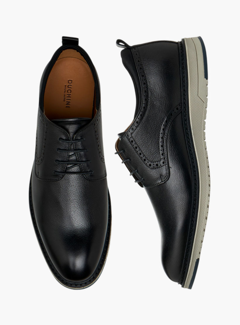 Duchini Men's Leather Solid Lace-Up Sneakers-men-shoes-sneakers-image-1