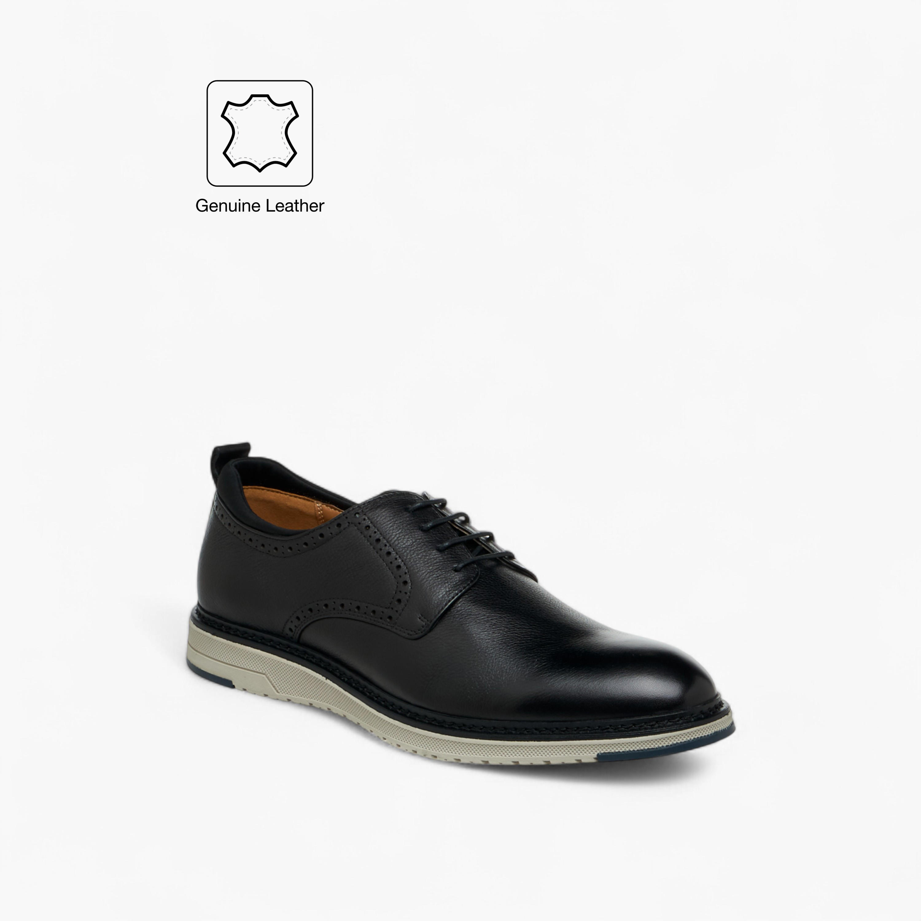 Duchini Men's Leather Solid Lace-Up Sneakers-men-shoes-sneakers-image-2