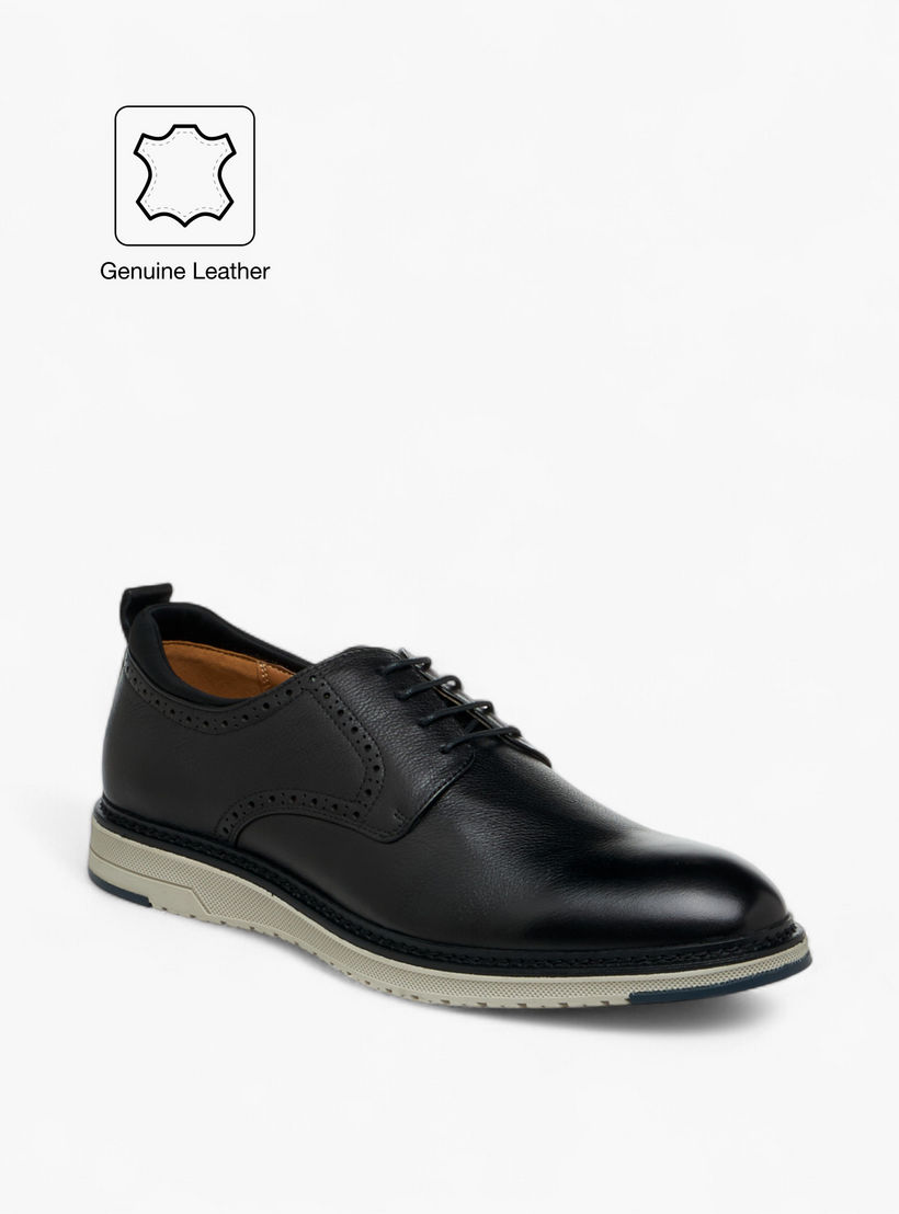 Duchini Men's Leather Solid Lace-Up Sneakers-men-shoes-sneakers-image-2