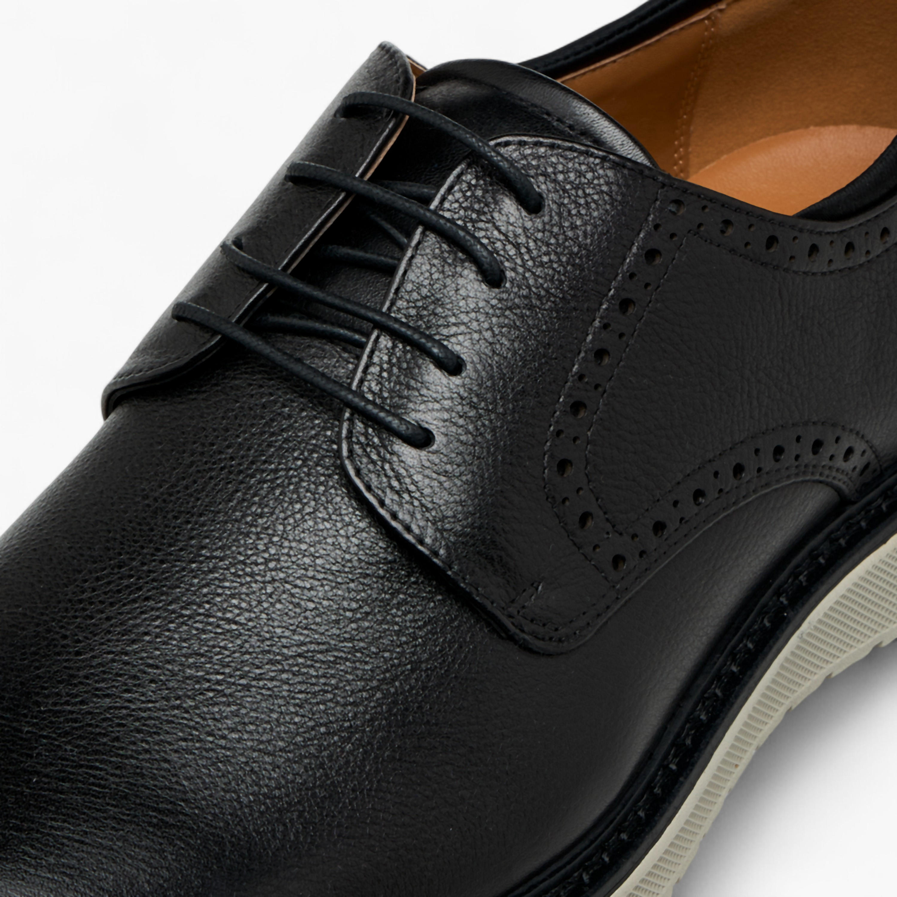 Duchini Men's Leather Solid Lace-Up Sneakers-men-shoes-sneakers-image-4