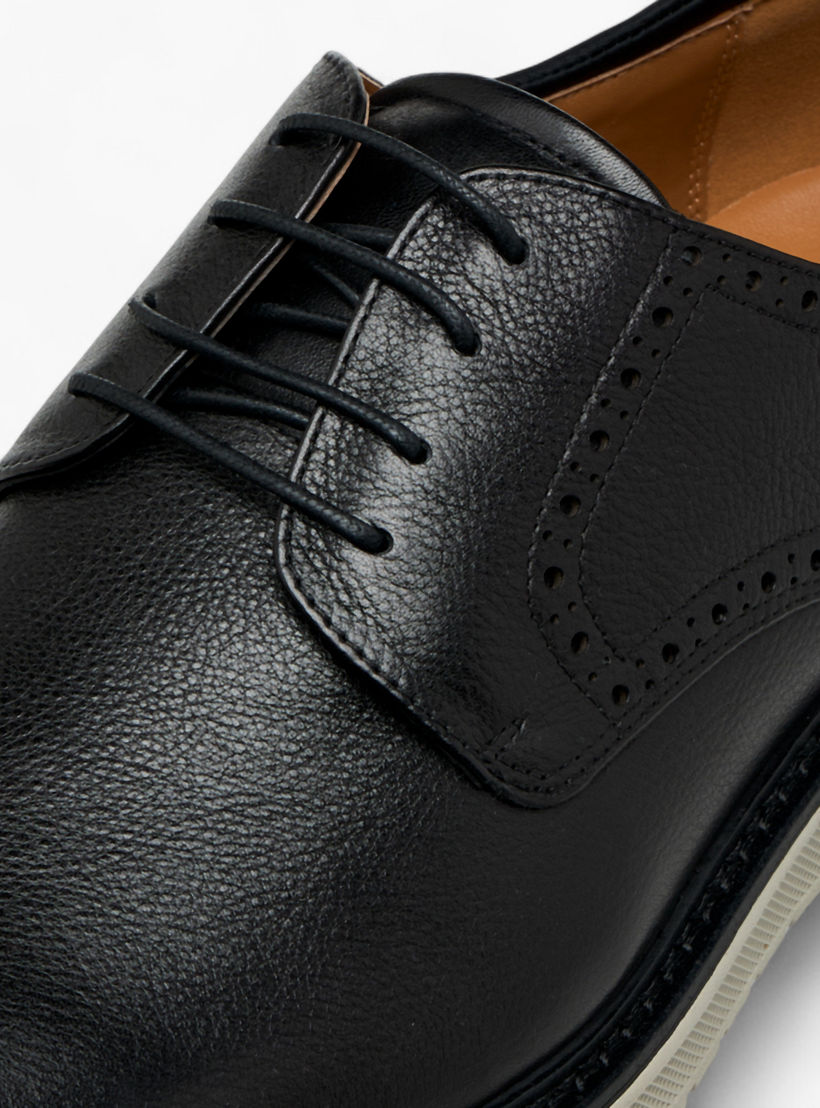 Duchini Men's Leather Solid Lace-Up Sneakers-men-shoes-sneakers-image-4