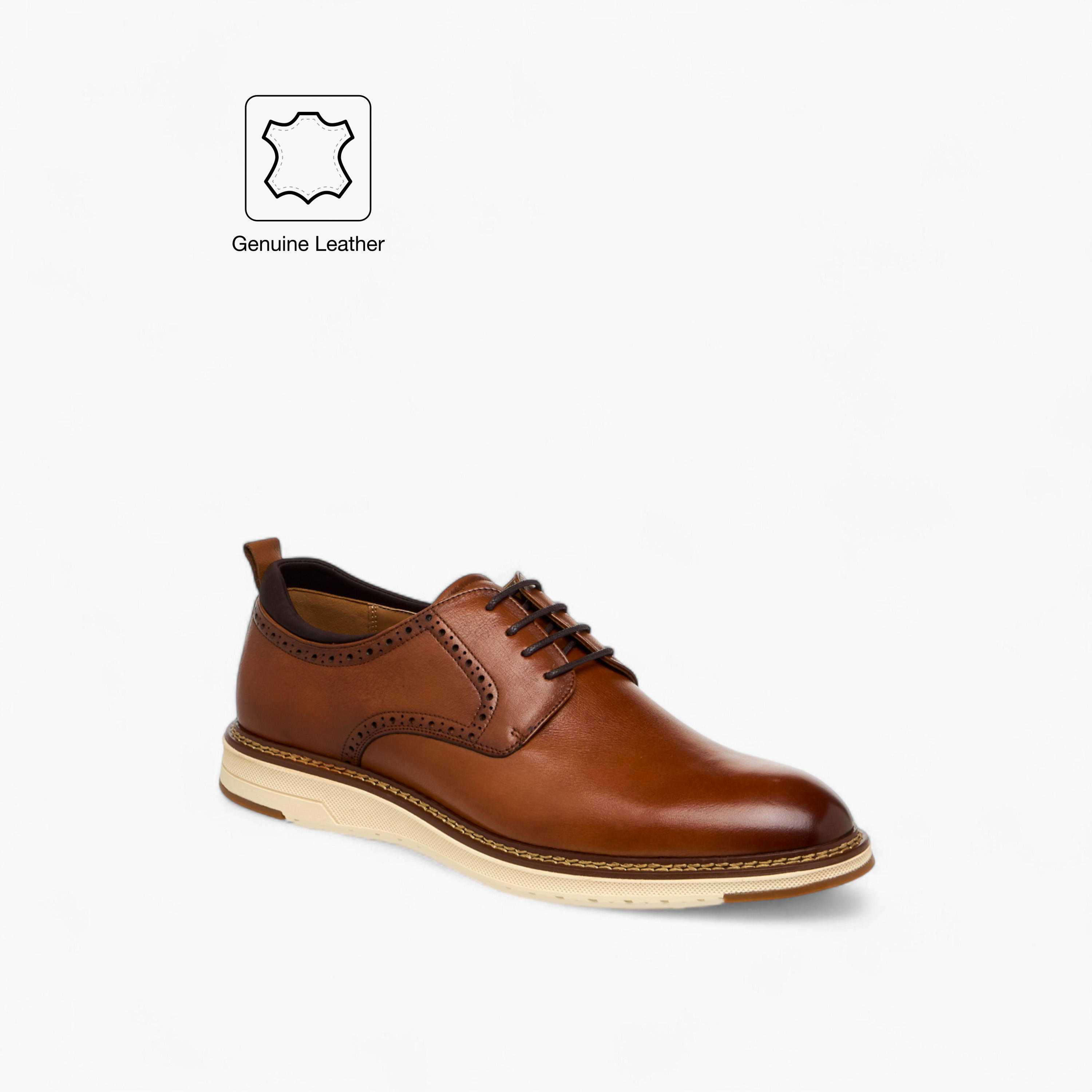 Duchini Men's Leather Solid Lace-Up Sneakers-men-shoes-sneakers-image-2