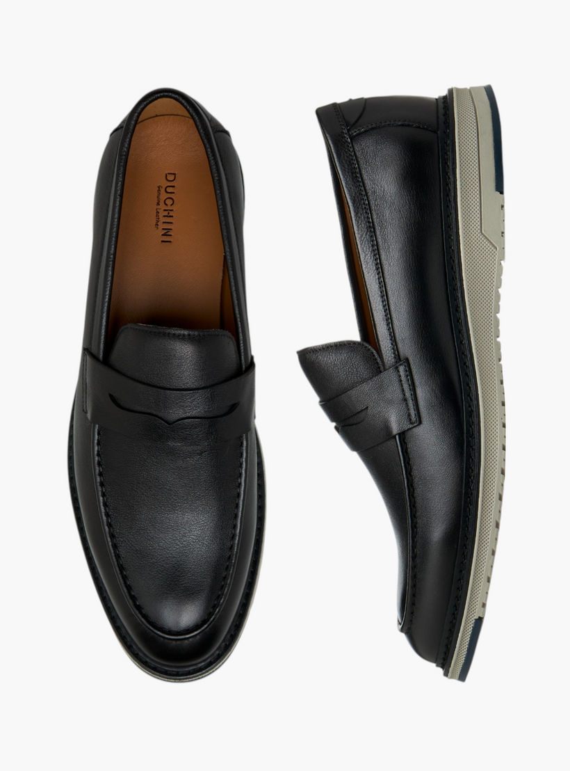 Duchini Men's Leather Solid Slip-On Loafers-men-shoes-loafersandmoccasins-image-1