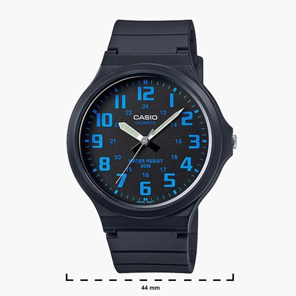 ساعة تناظرية سوداء بحزام راتنج للرجال من كاسيو - MW-240-2BVDF-men-watchesandjewellery-watches-image-2