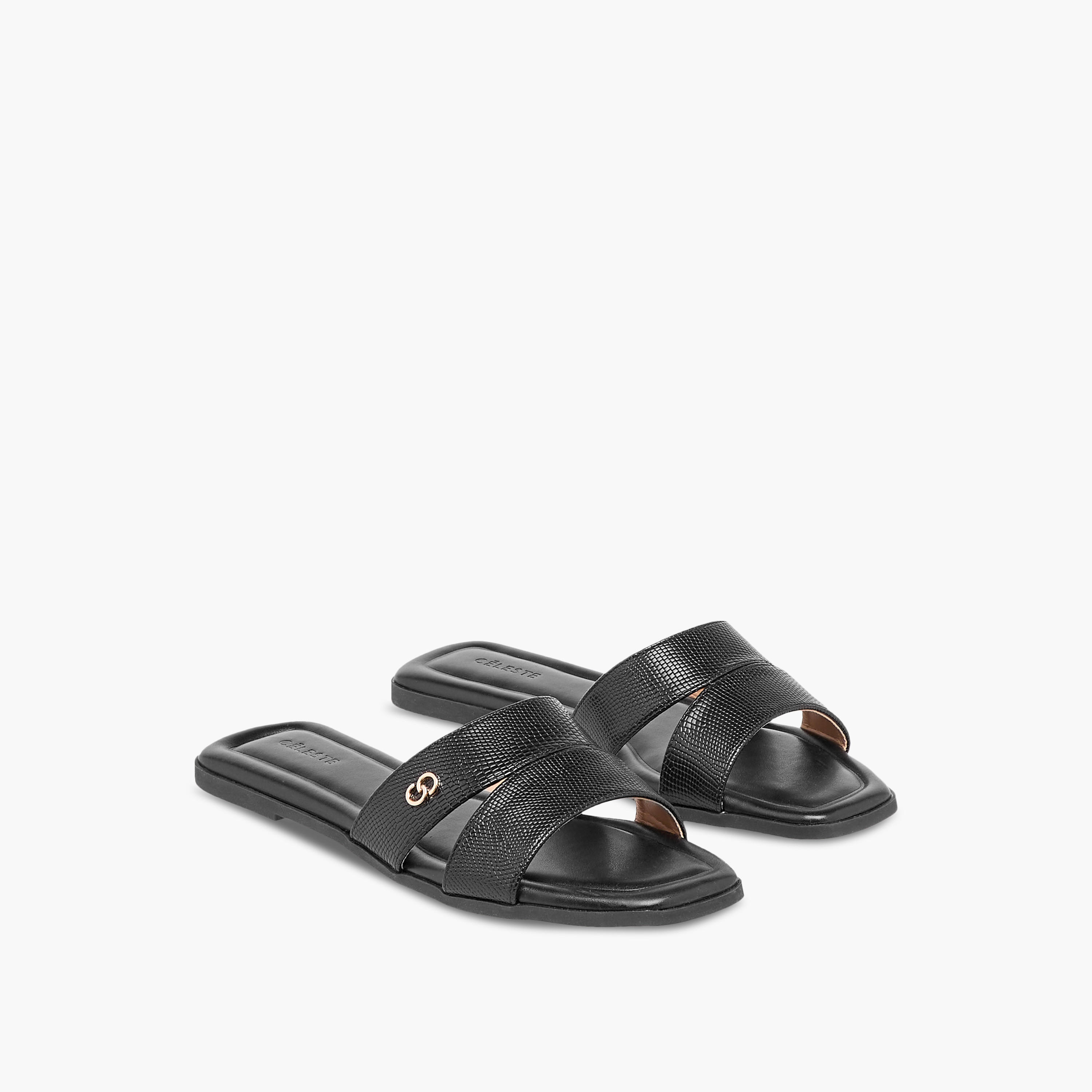 Celeste Women's Textured Slip-On Flat Sandals-women-shoes-flats-sandals-image-1