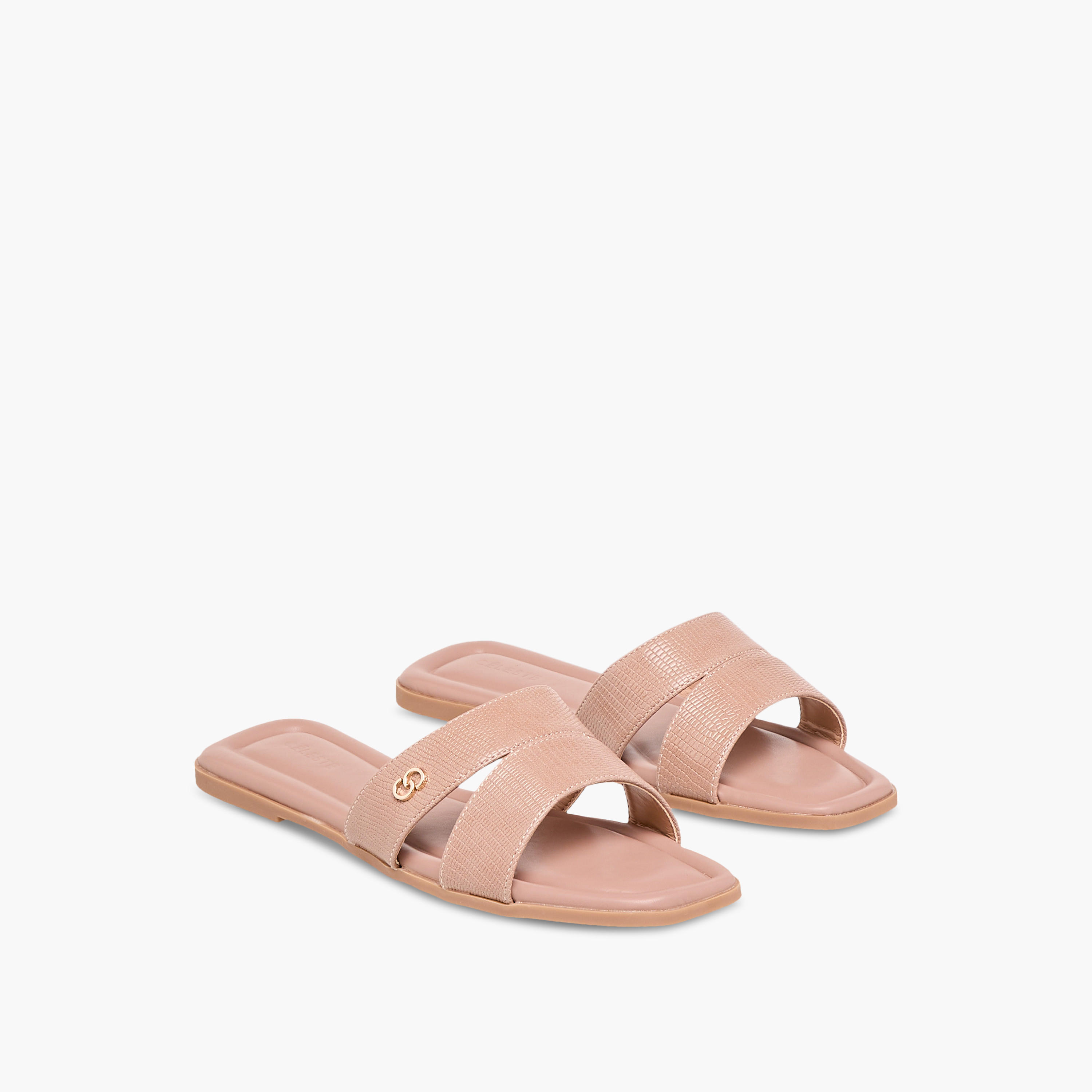 Celeste Women's Textured Slip-On Flat Sandals-women-shoes-flats-sandals-image-1