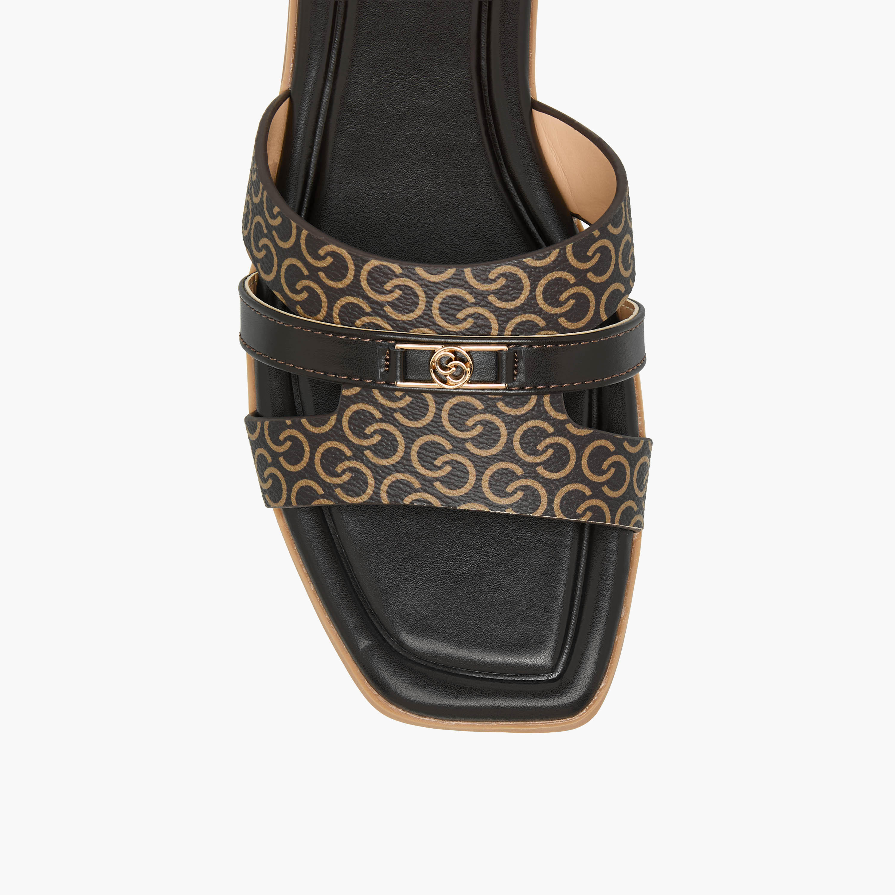 Celeste Women Monogram Print Flat Sandals-women-shoes-flats-sandals-image-4