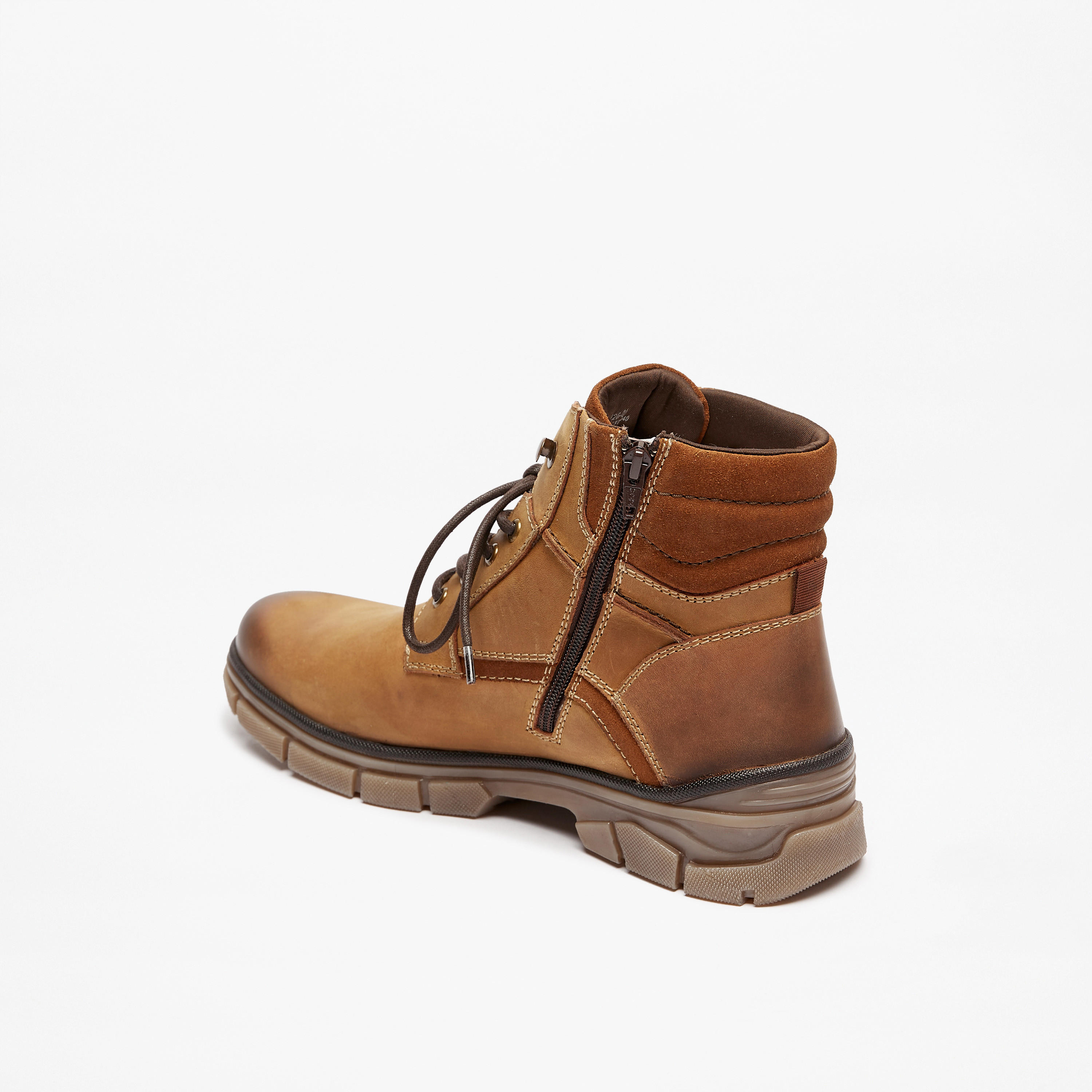 Lee Cooper Men's Textured Boots with Zip Closure-men-shoes-boots-image-2