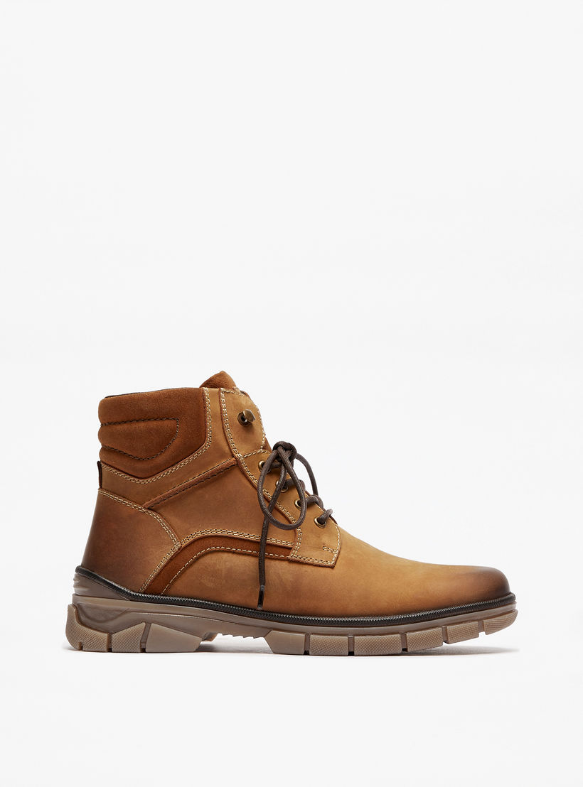 Lee Cooper Men's Textured Boots with Zip Closure-men-shoes-boots-image-3