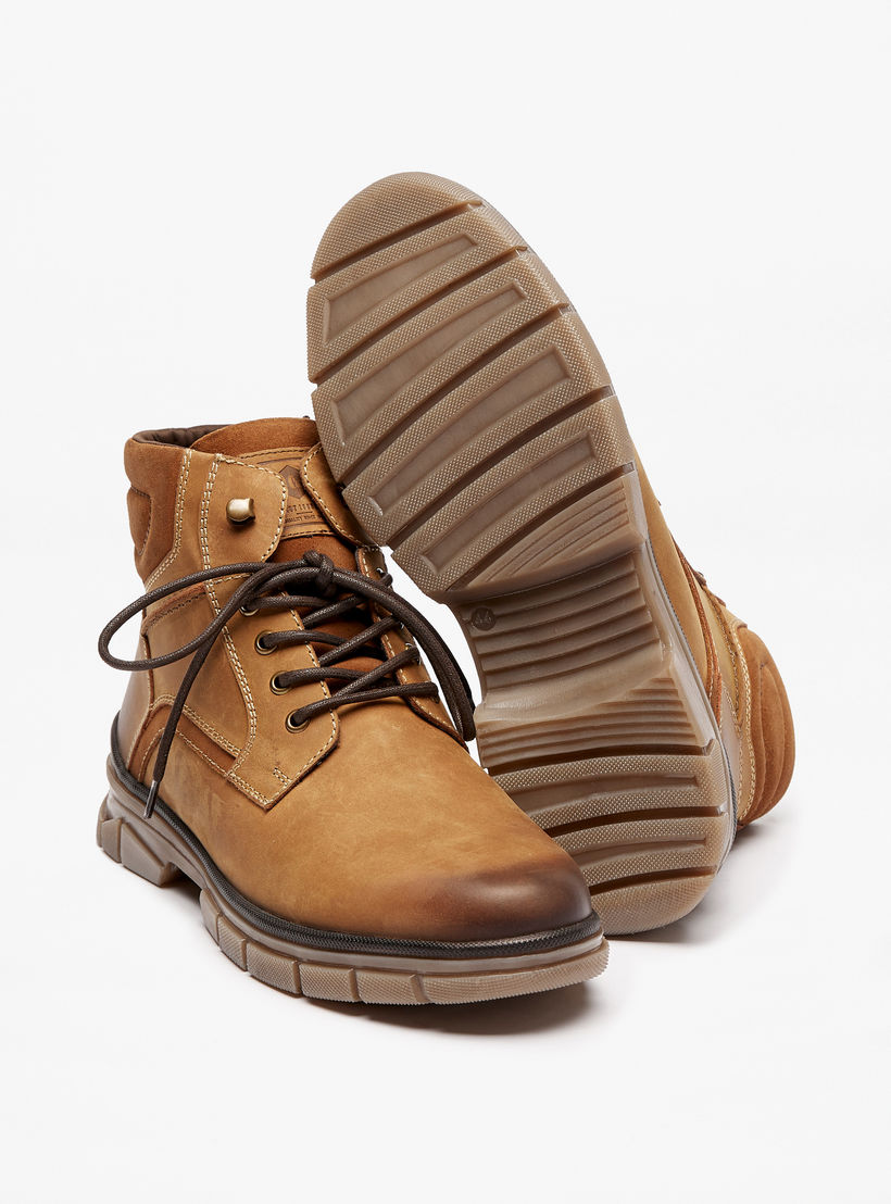 Lee Cooper Men's Textured Boots with Zip Closure-men-shoes-boots-image-4