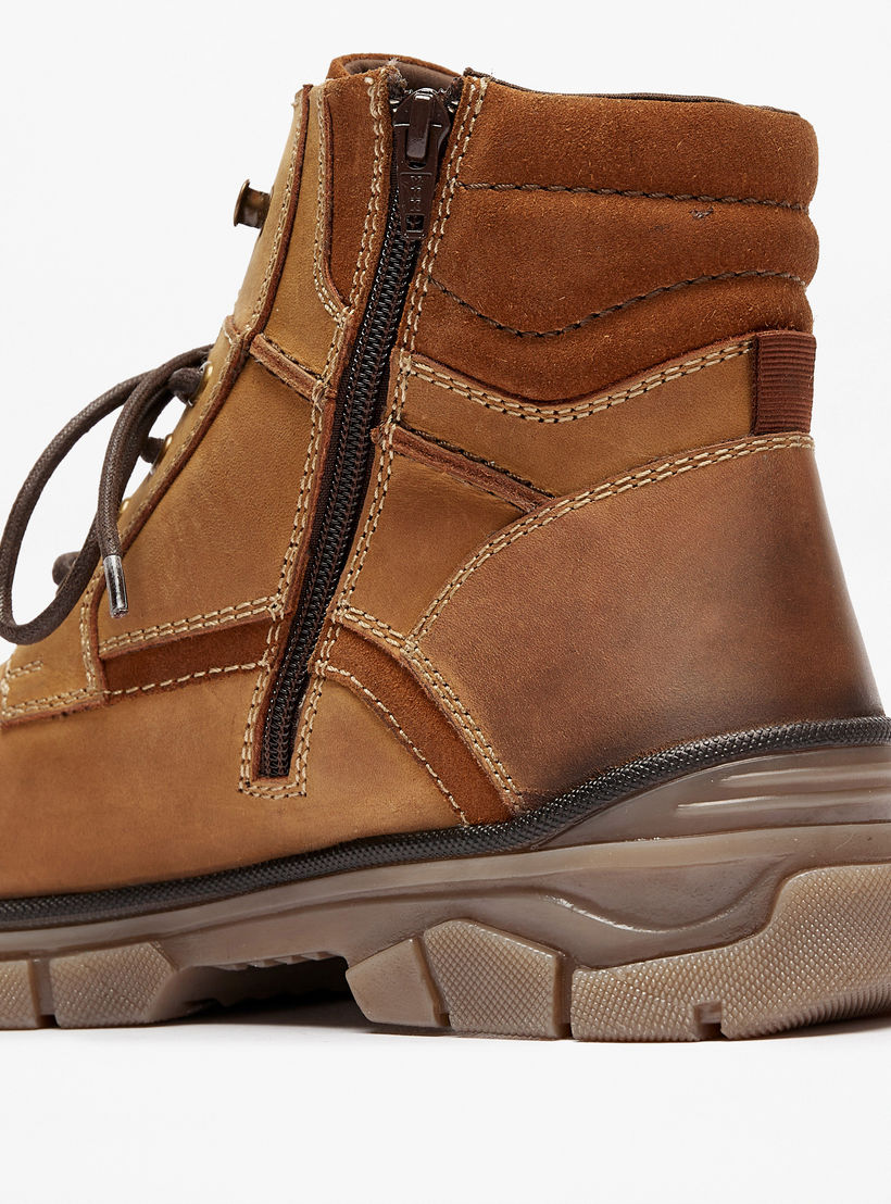 Lee Cooper Men's Textured Boots with Zip Closure-men-shoes-boots-image-5