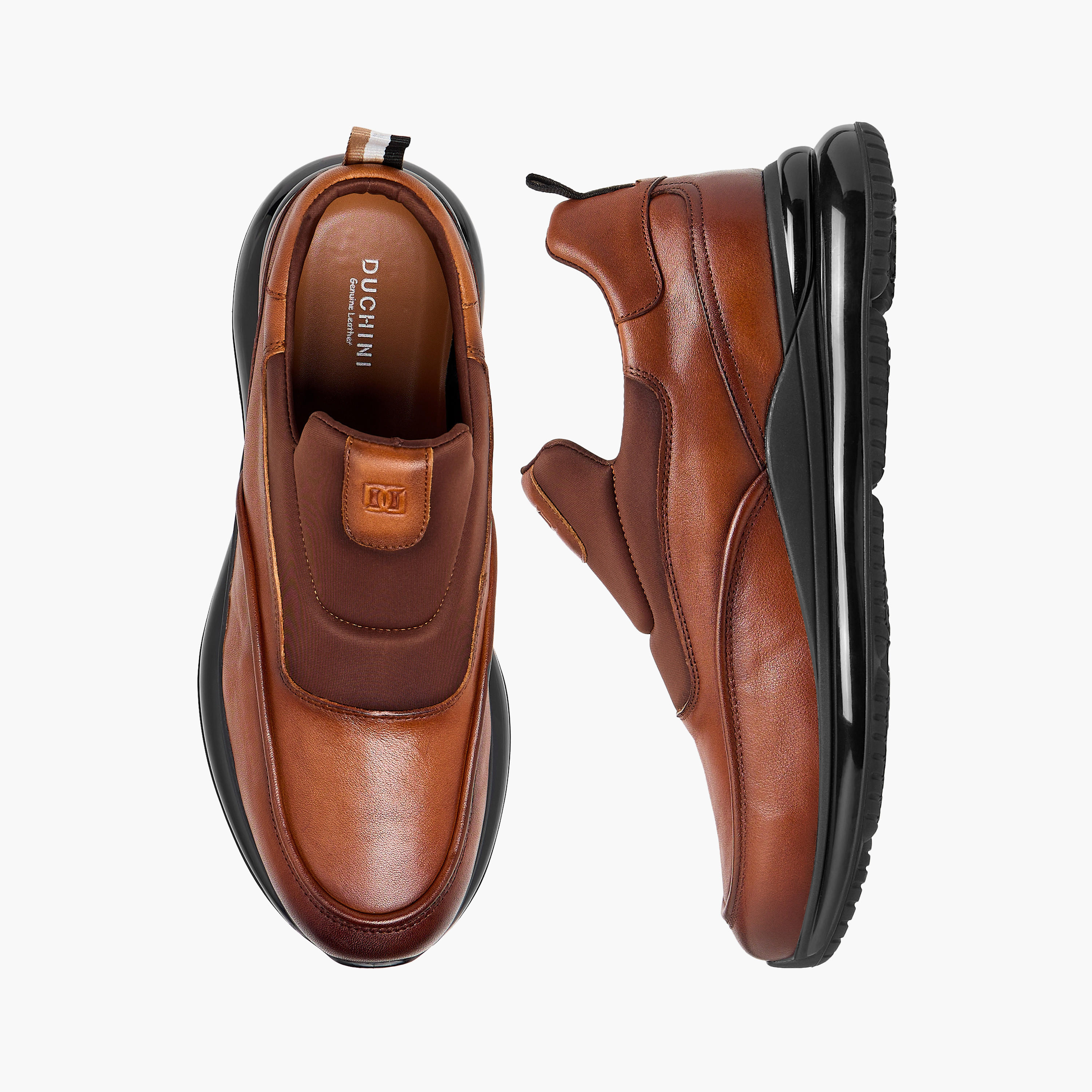 Duchini Men's Leather Logo Embossed Slip-On Loafers-men-shoes-loafersandmoccasins-image-1