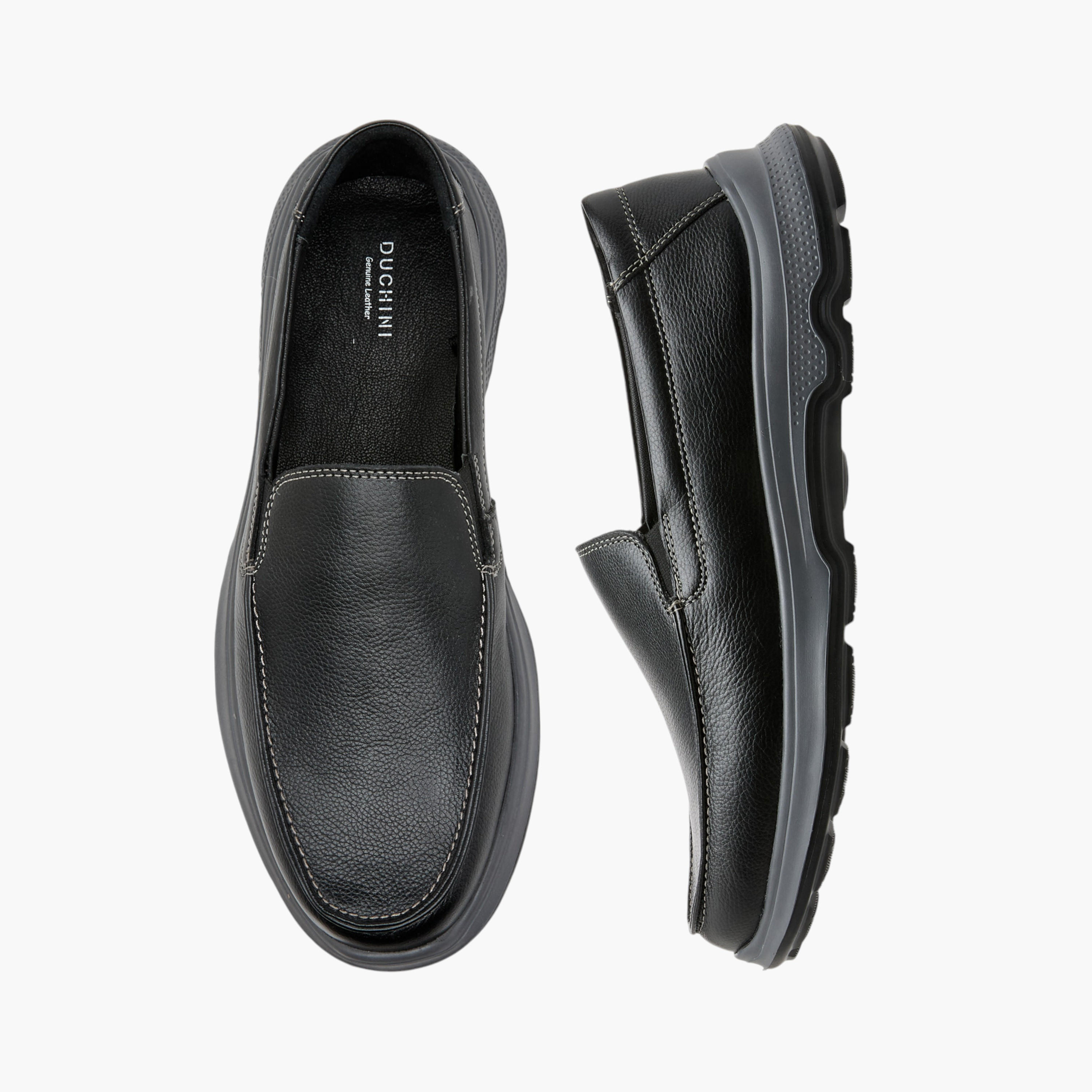 Duchini Men's Leather Textured Slip-On Moccasins-men-shoes-loafersandmoccasins-image-1