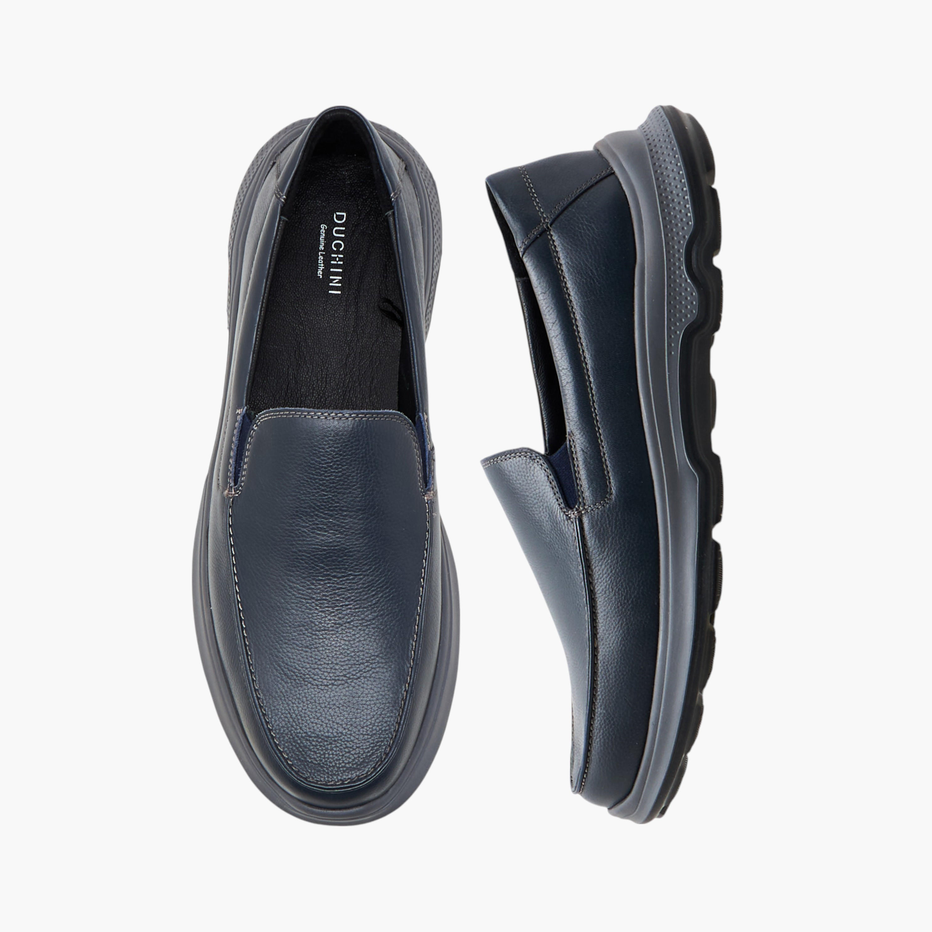 Duchini Men's Leather Textured Slip-On Moccasins-men-shoes-loafersandmoccasins-image-1