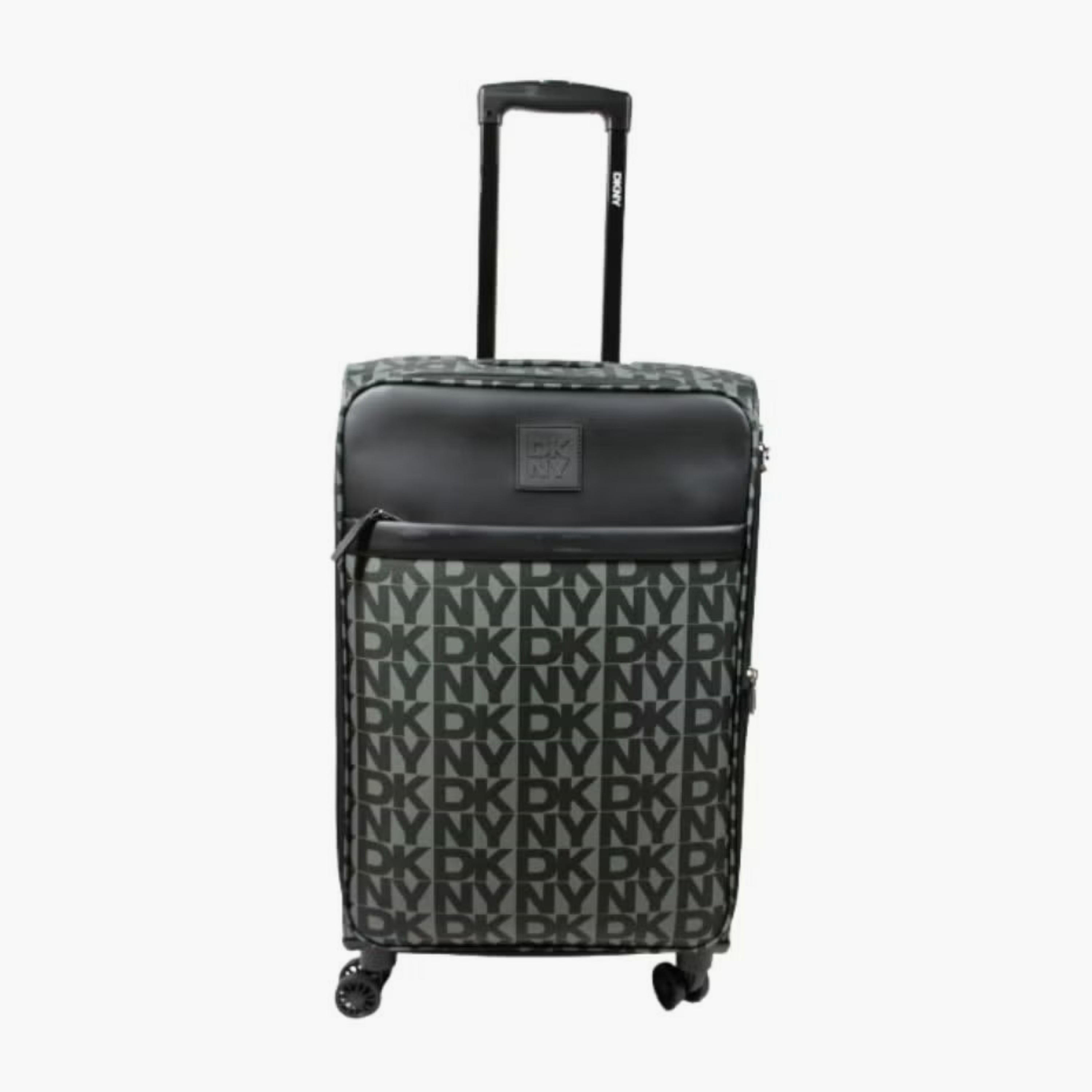 DKNY Monogram Print Softcase Luggage Trolley with Retractable Handle - 20 inches Cabin Bag-travel-luggagesandbags-luggage-image-1