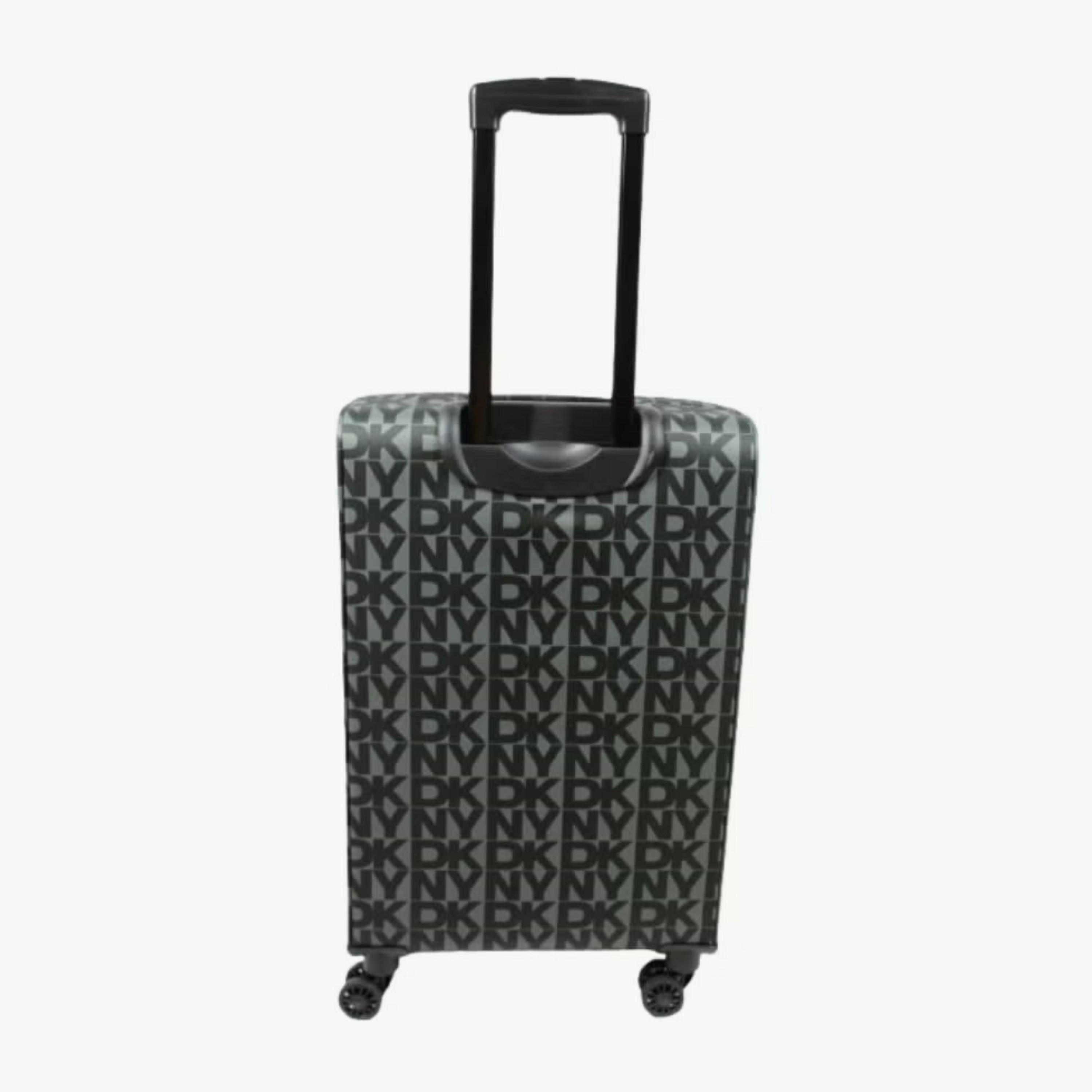 DKNY Monogram Print Softcase Luggage Trolley with Retractable Handle - 20 inches Cabin Bag-travel-luggagesandbags-luggage-image-2