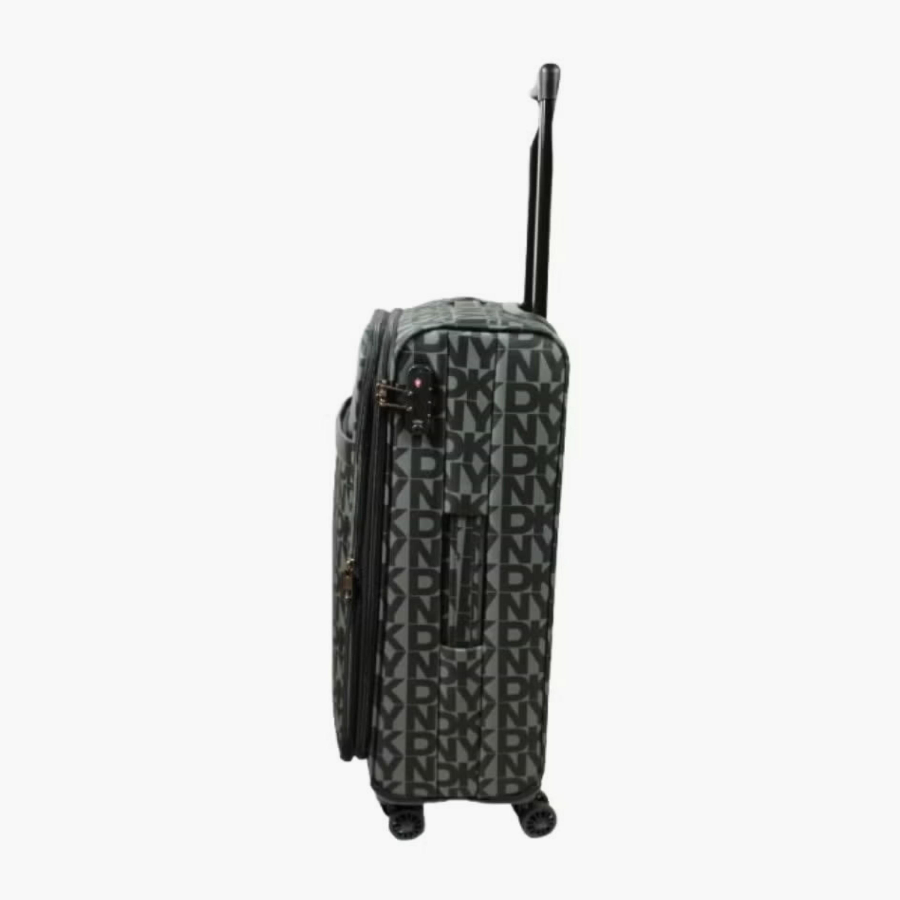 DKNY Monogram Print Softcase Luggage Trolley with Retractable Handle - 20 inches Cabin Bag-travel-luggagesandbags-luggage-image-3