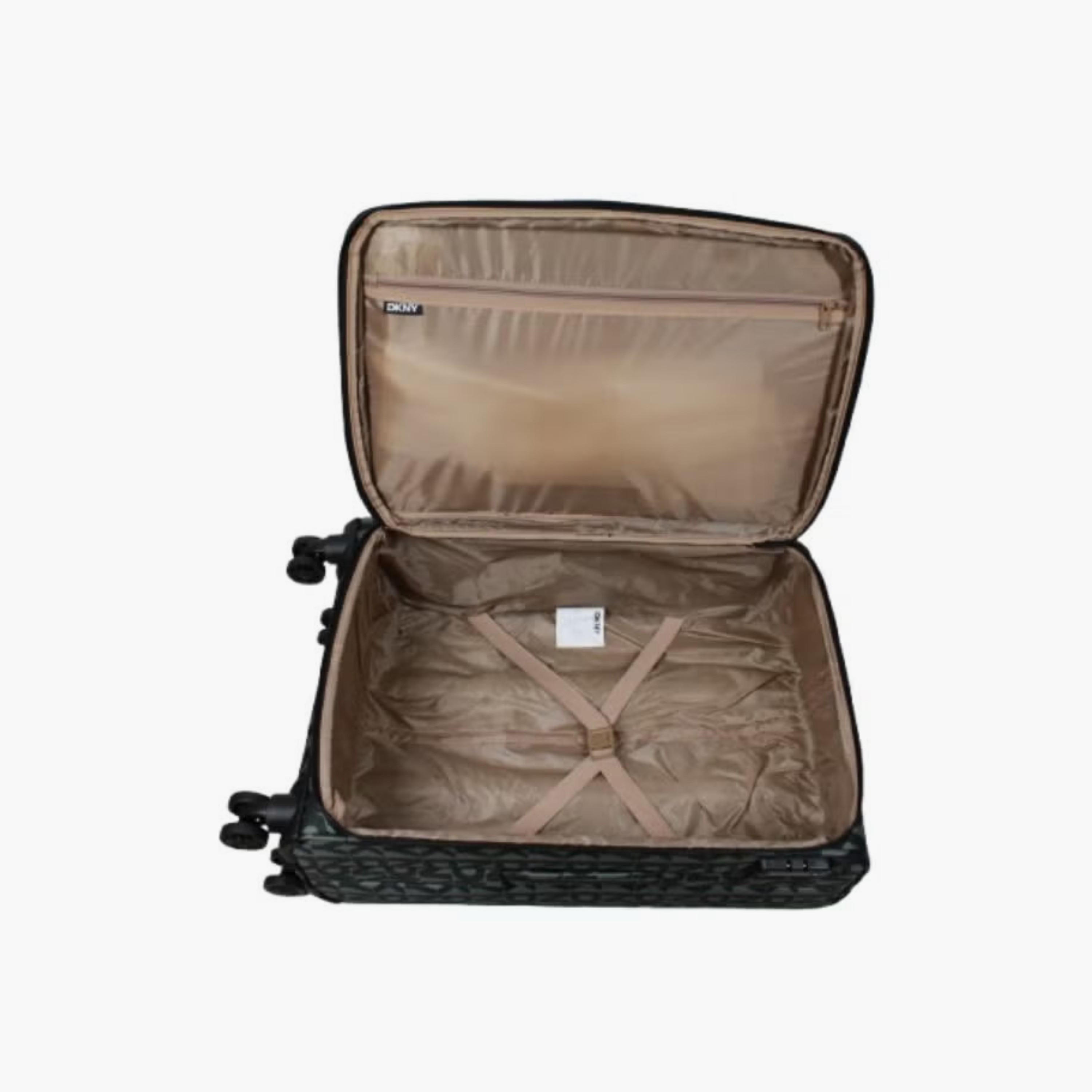 DKNY Monogram Print Softcase Luggage Trolley with Retractable Handle - 20 inches Cabin Bag-travel-luggagesandbags-luggage-image-4