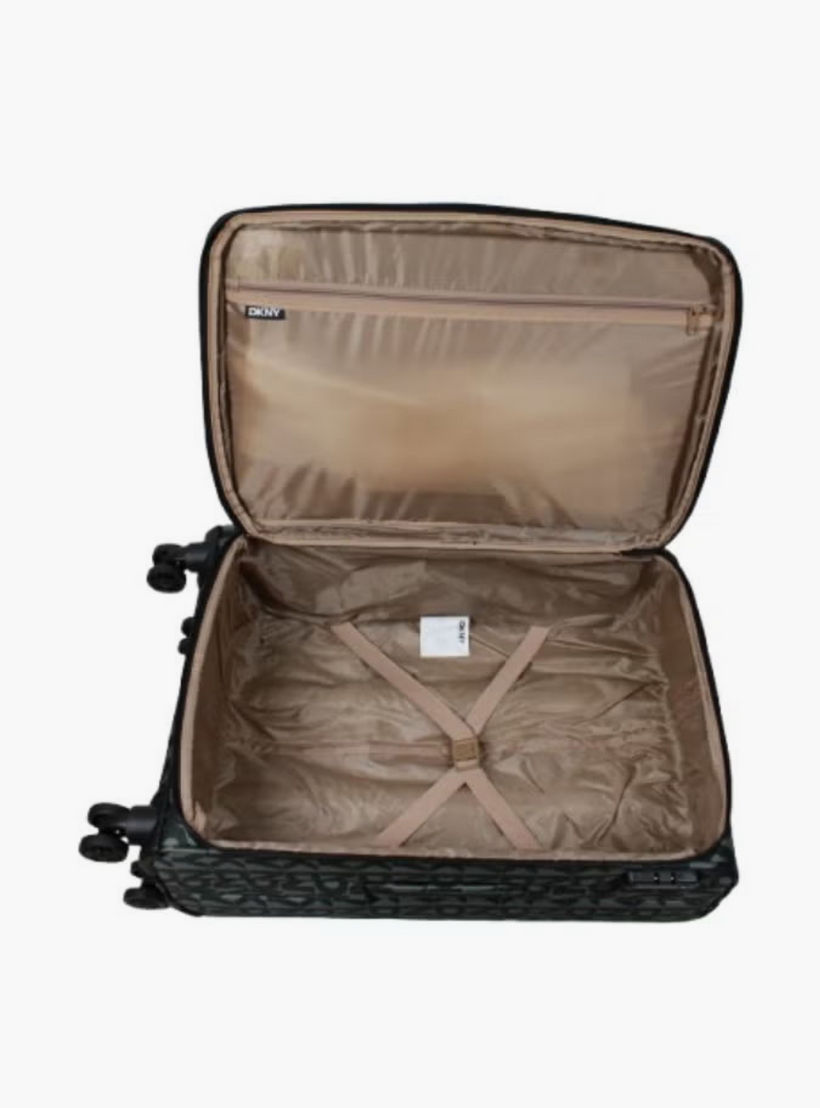 DKNY Monogram Print Softcase Luggage Trolley with Retractable Handle - 20 inches Cabin Bag-travel-luggagesandbags-luggage-image-4