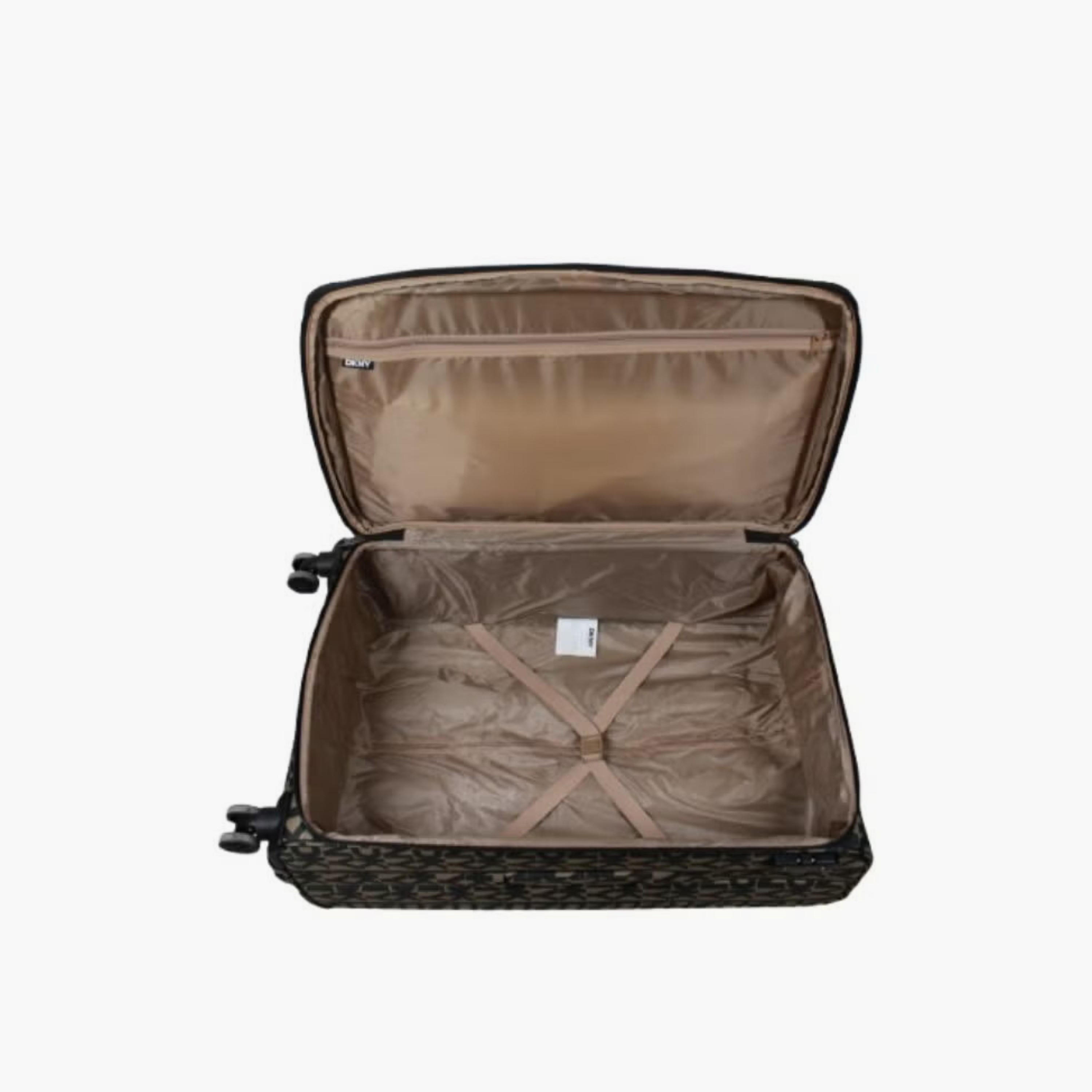 DKNY Monogram Print Softcase Luggage Trolley with Retractable Handle - 20 inches Cabin Bag-travel-luggagesandbags-luggage-image-3