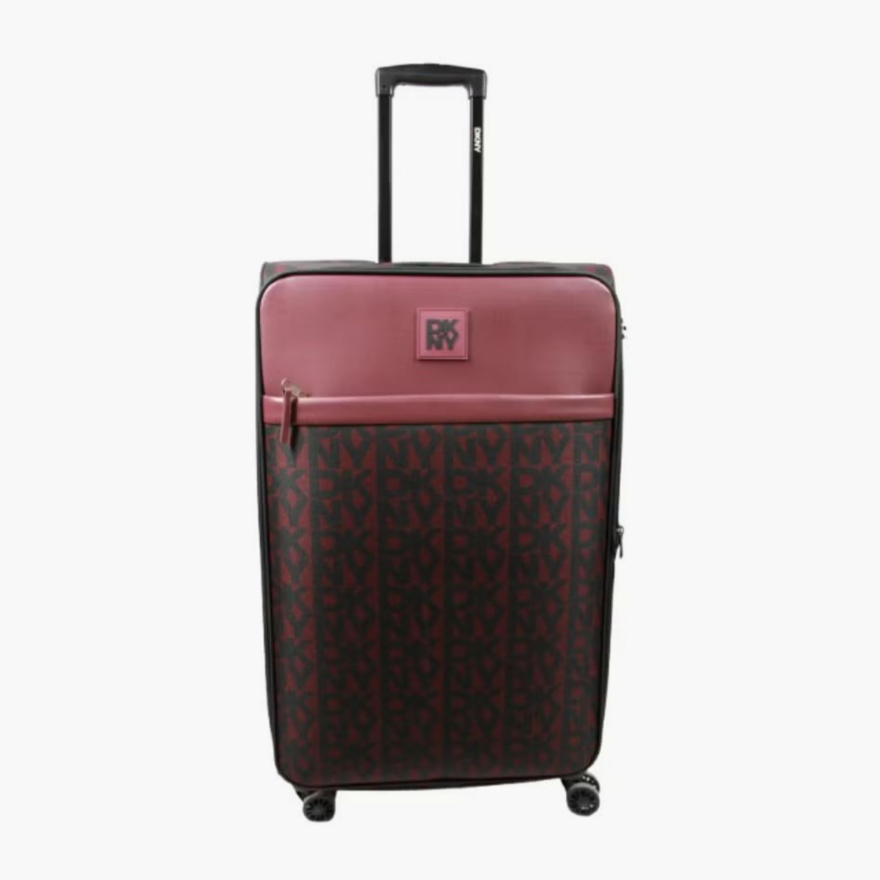 DKNY Monogram Print Softcase Luggage Trolley with Retractable Handle - 24 inches Check-in Bag-travel-luggagesandbags-luggage-image-1