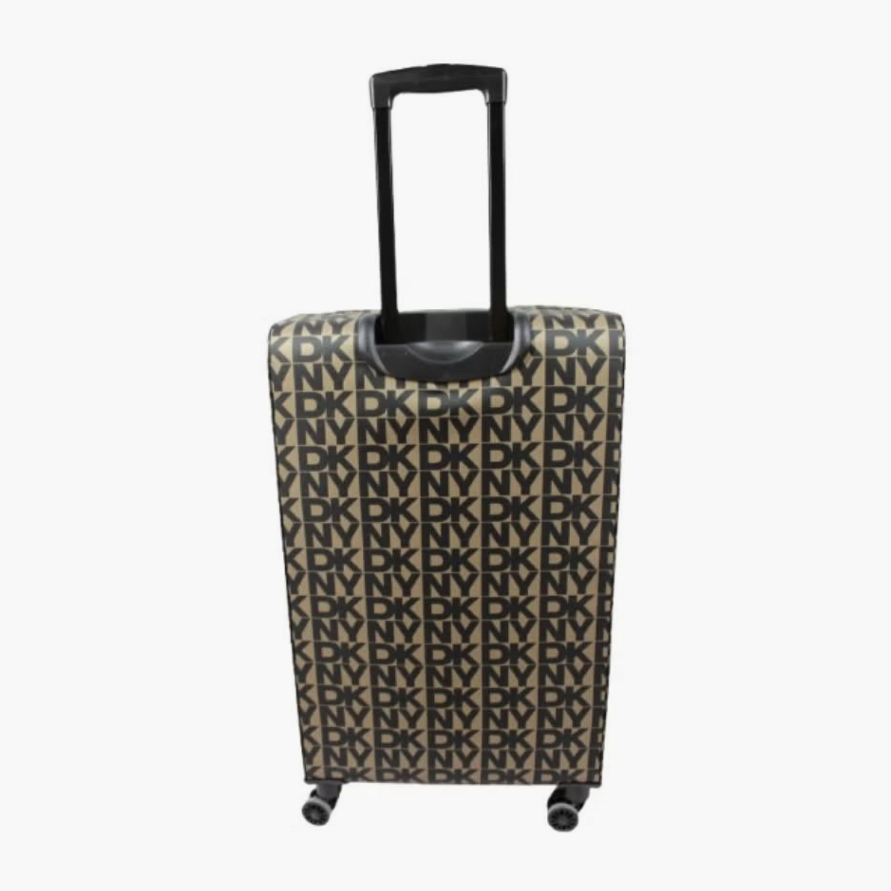 DKNY Monogram Print Softcase Luggage Trolley with Retractable Handle - 24 inches Check-in Bag-travel-luggagesandbags-luggage-image-2