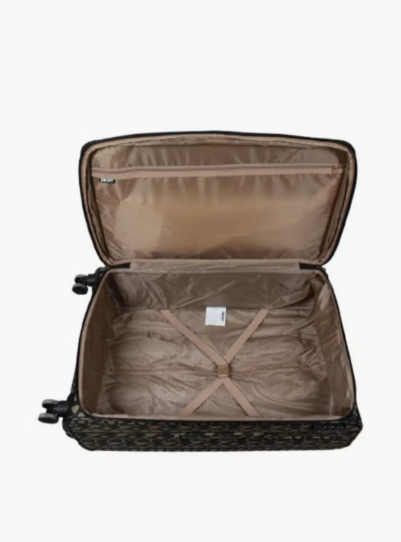DKNY Monogram Print Softcase Luggage Trolley with Retractable Handle - 28 inches Check-In Bag-travel-luggagesandbags-luggage-image-3