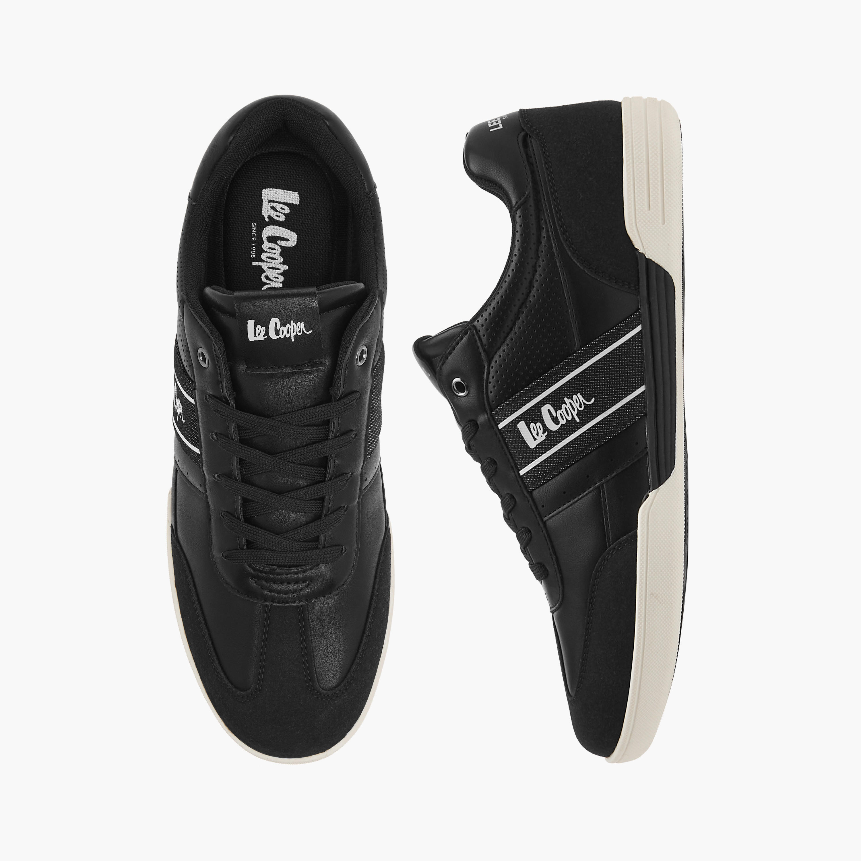 Lee Cooper Men's Panelled Ankle Sneakers with Lace-Up Closure-men-shoes-sneakers-image-1