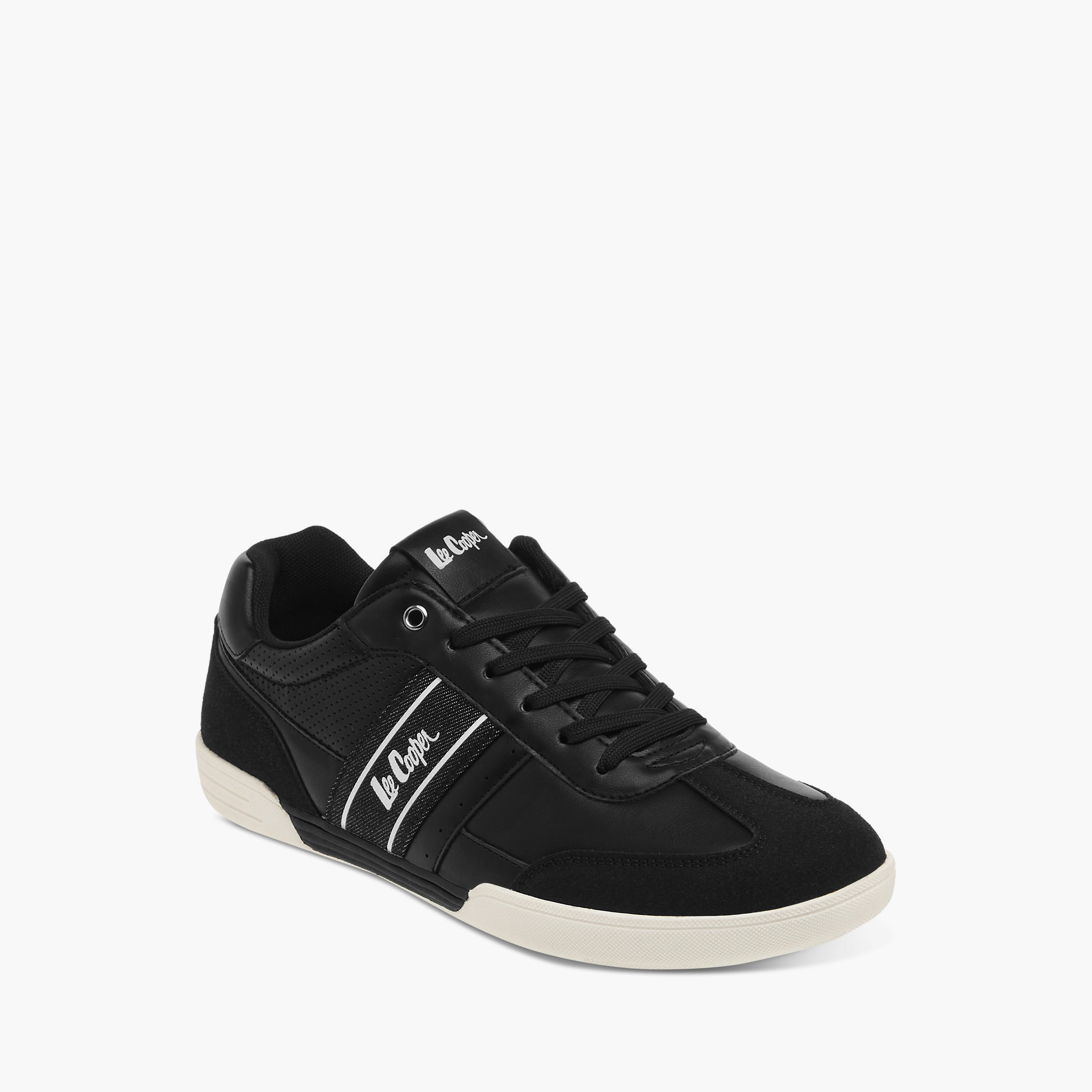 Lee Cooper Men's Panelled Ankle Sneakers with Lace-Up Closure-men-shoes-sneakers-image-2