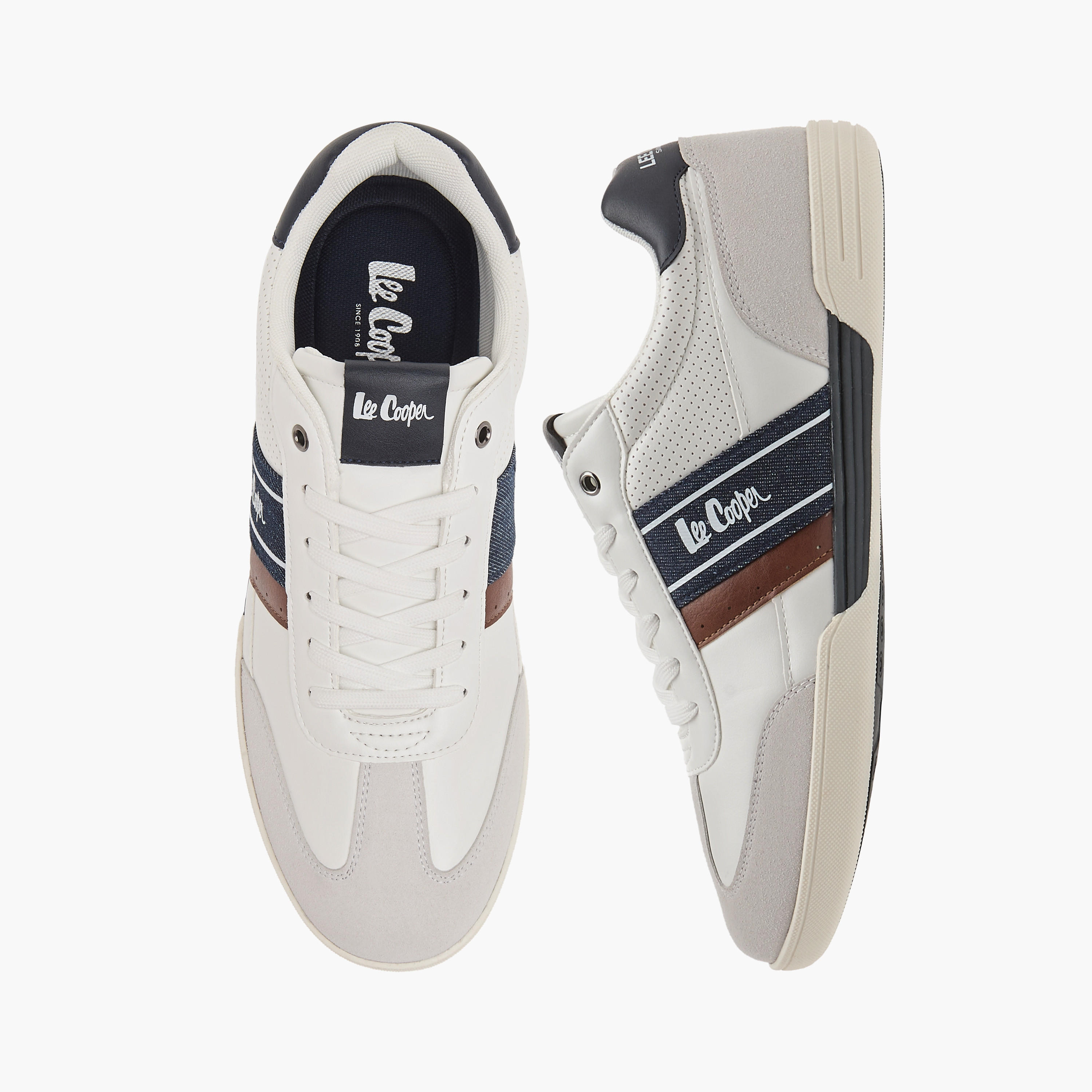 Lee Cooper Men's Panelled Ankle Sneakers with Lace-Up Closure-men-shoes-sneakers-image-1
