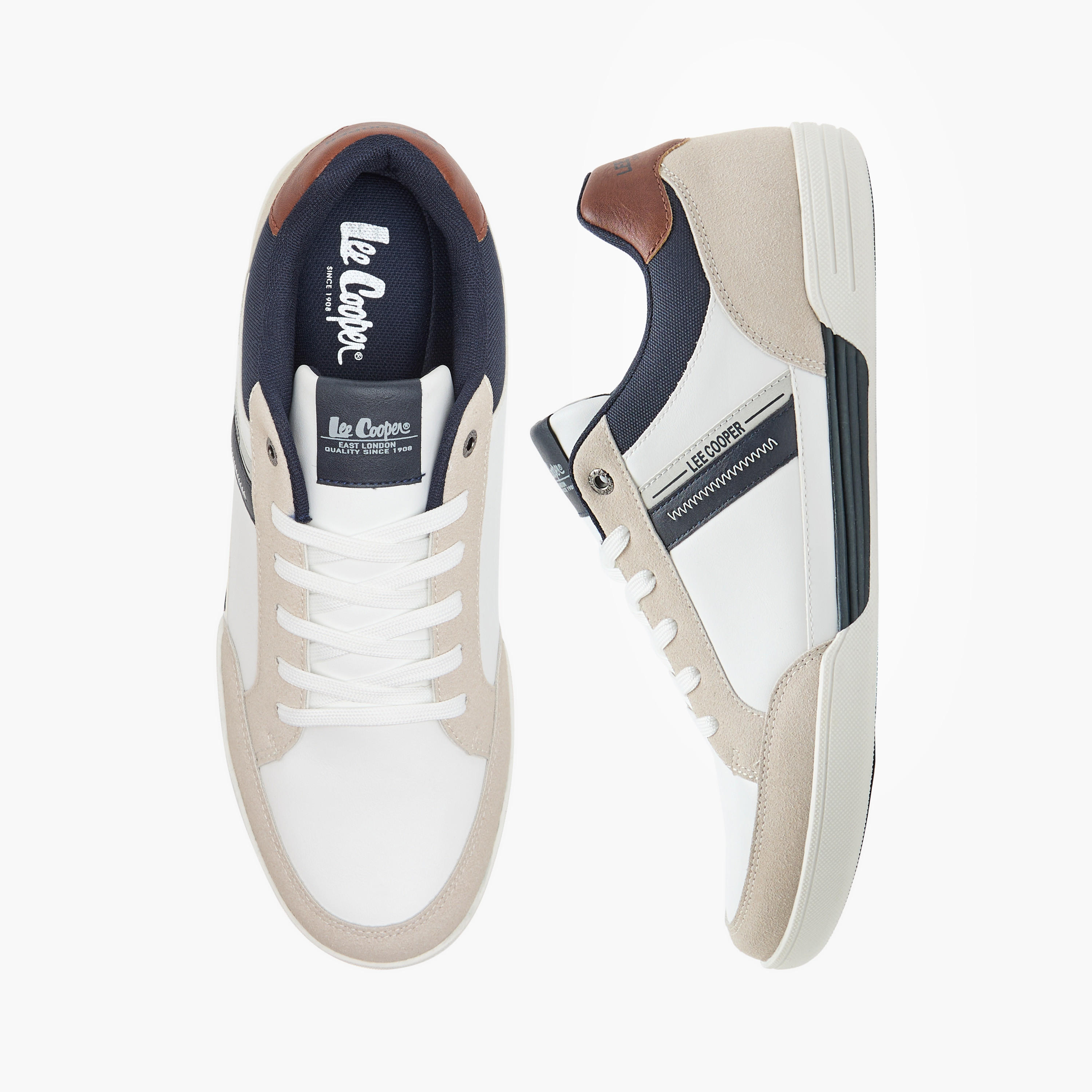 Lee Cooper Men's Panelled Sneakers with Lace-Up Closure-men-shoes-sneakers-image-1