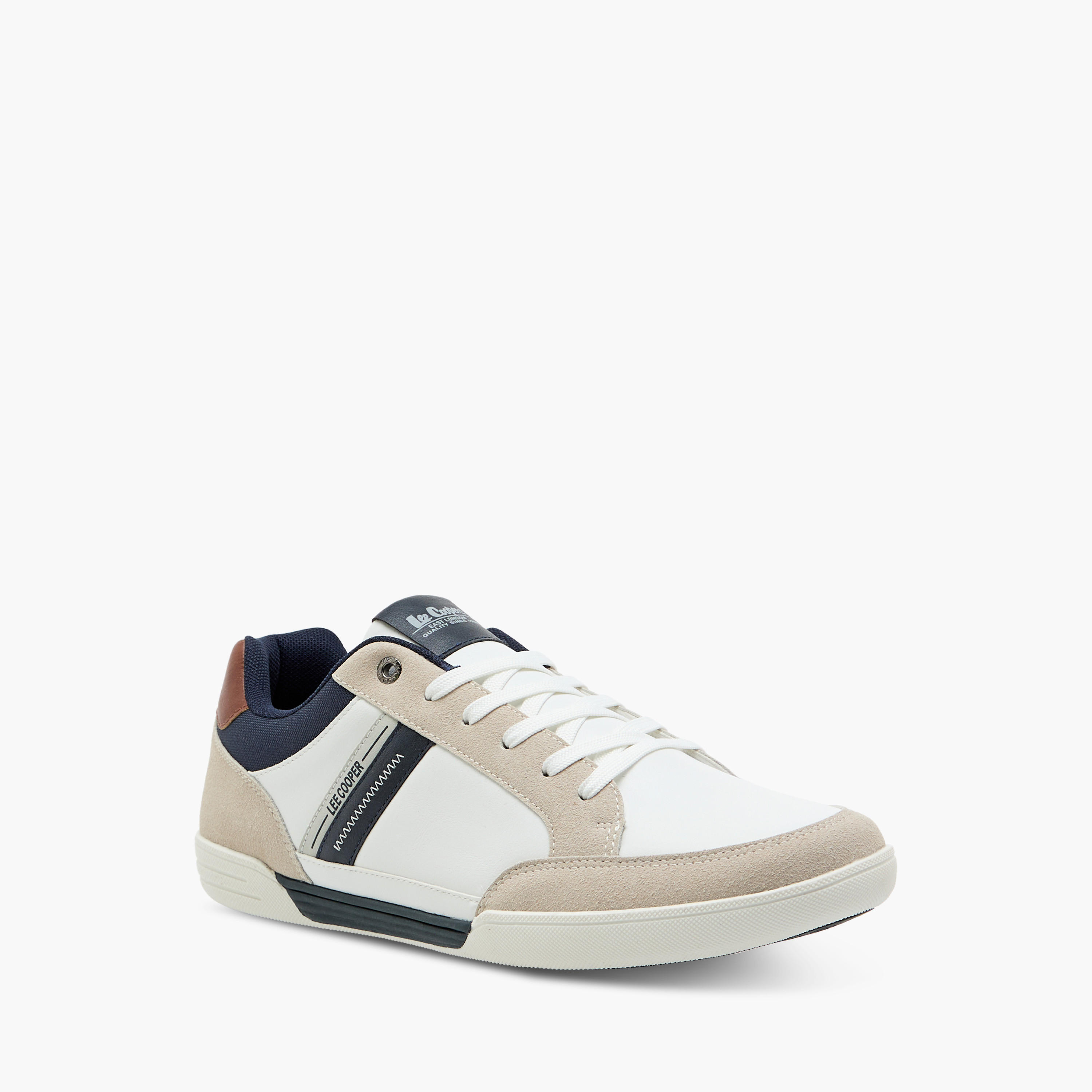 Lee Cooper Men's Panelled Sneakers with Lace-Up Closure-men-shoes-sneakers-image-2