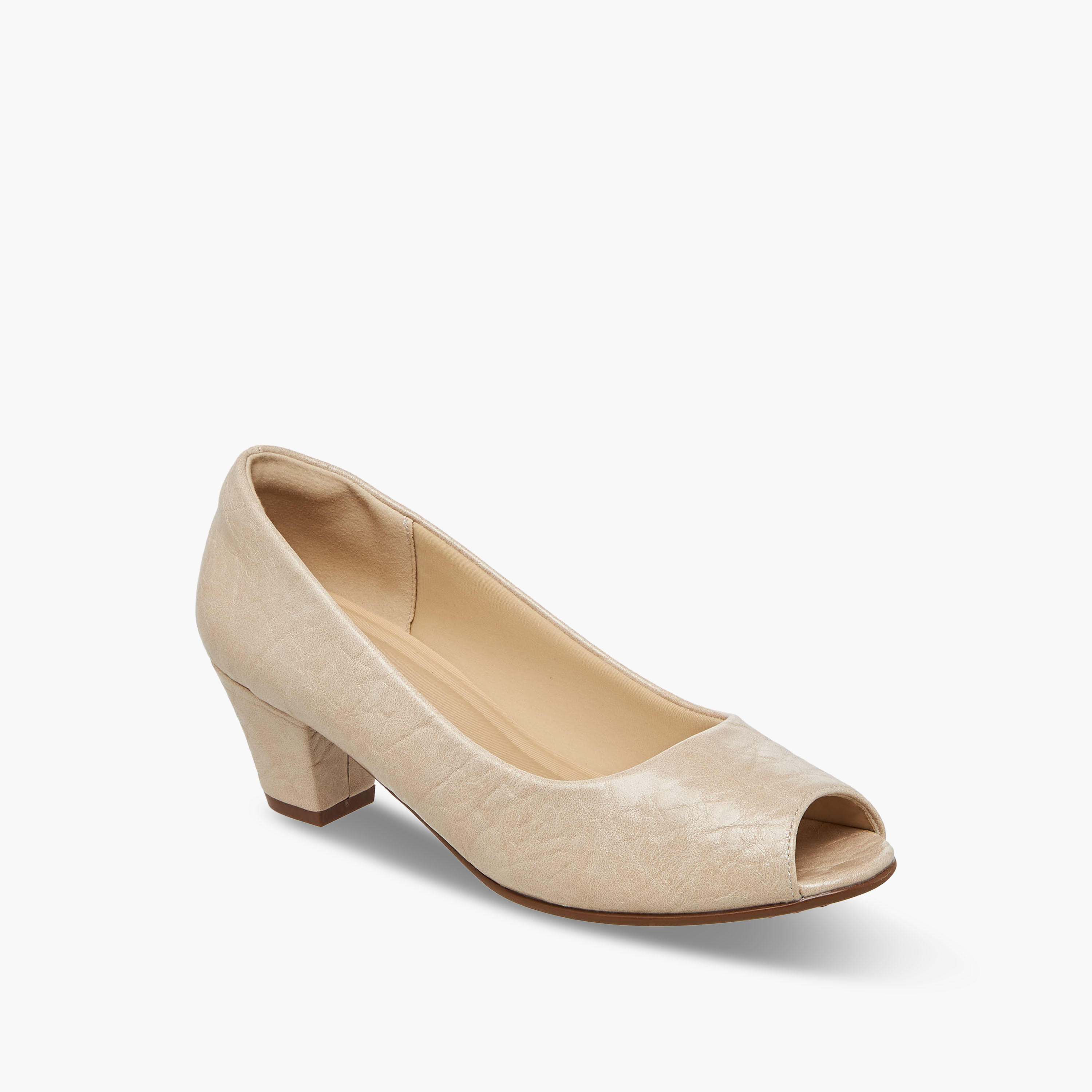 Le Confort Women Textured Slip-On Block Heel Shoes-women-shoes-heels-image-2