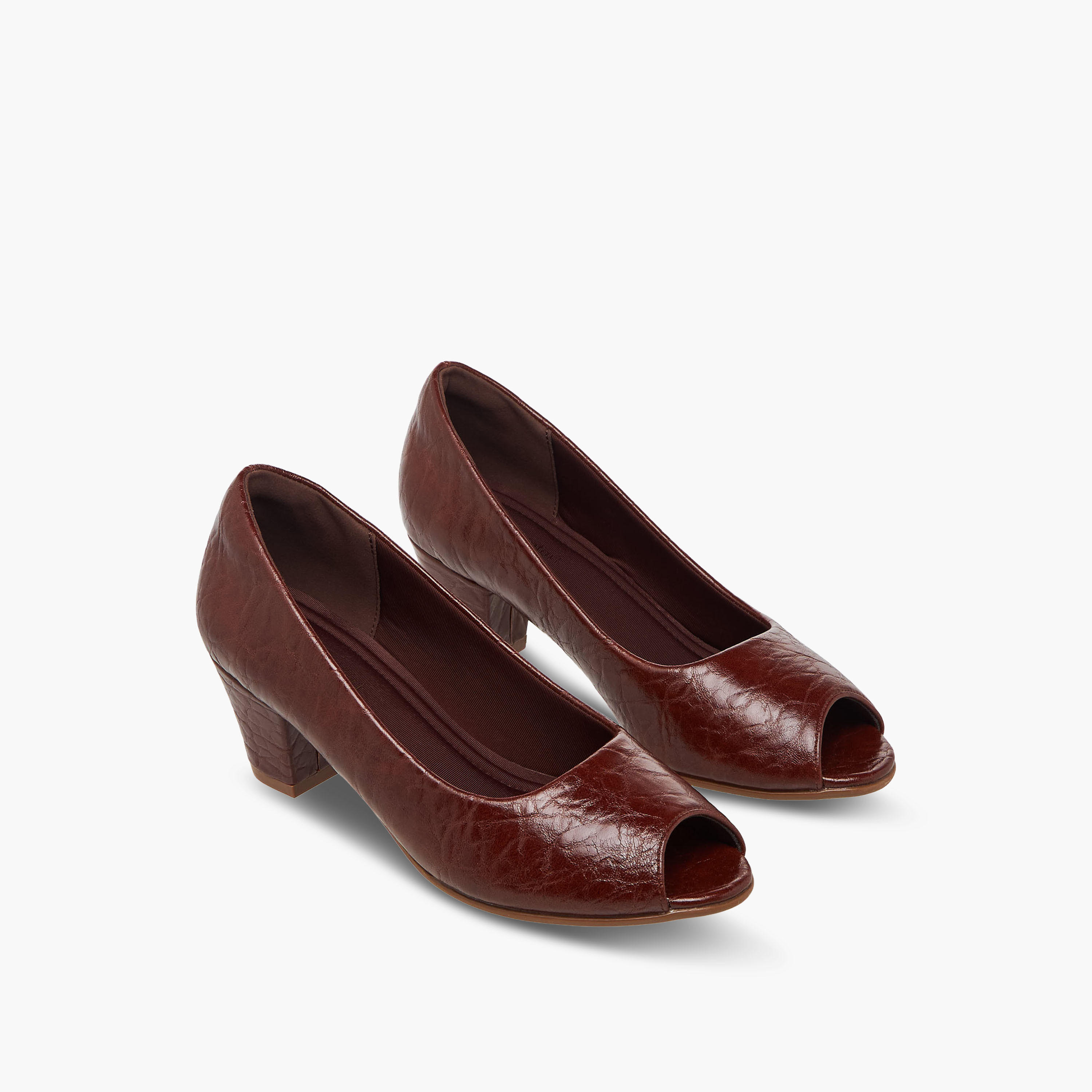 Le Confort Women Textured Slip-On Block Heel Shoes-women-shoes-heels-image-1