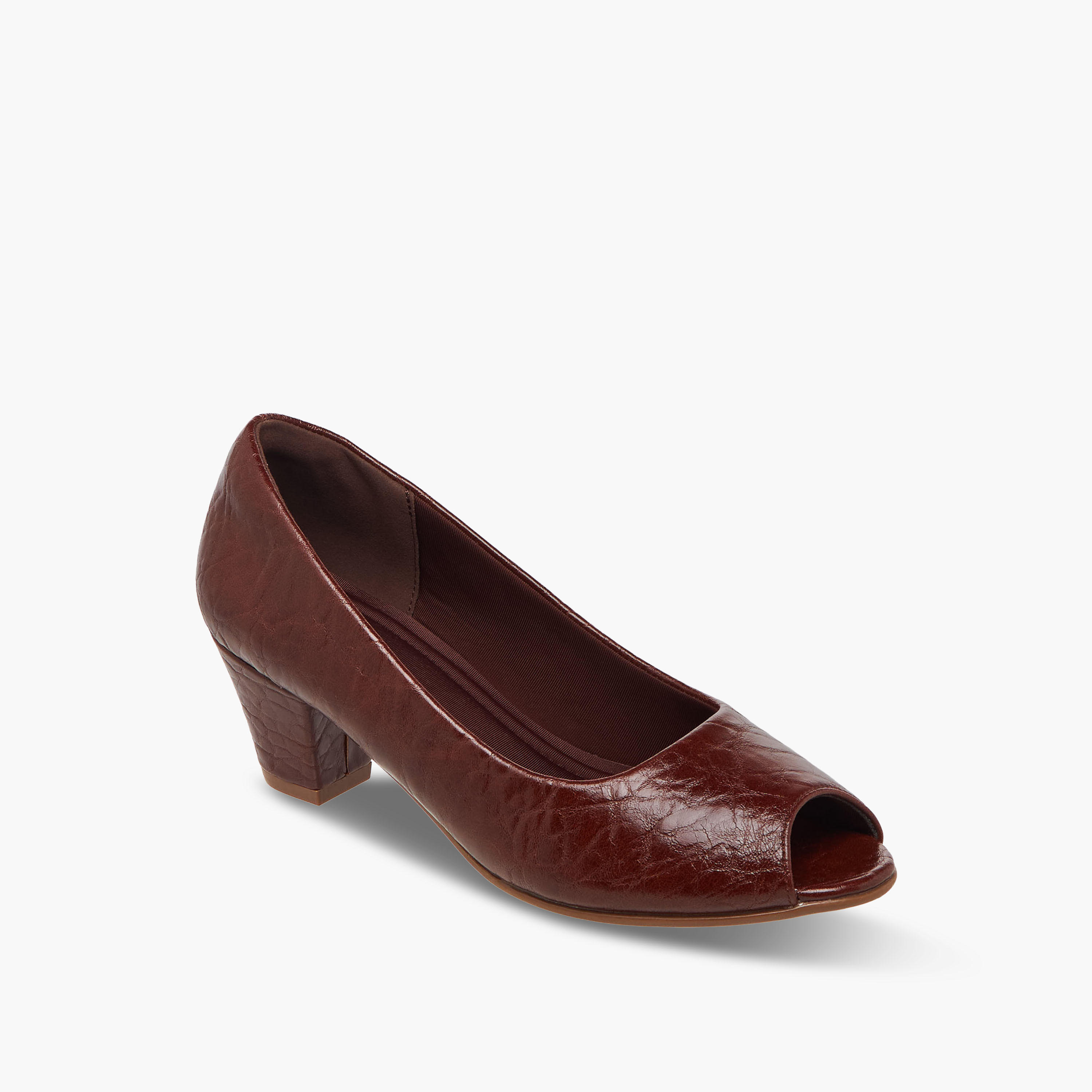 Le Confort Women Textured Slip-On Block Heel Shoes-women-shoes-heels-image-2
