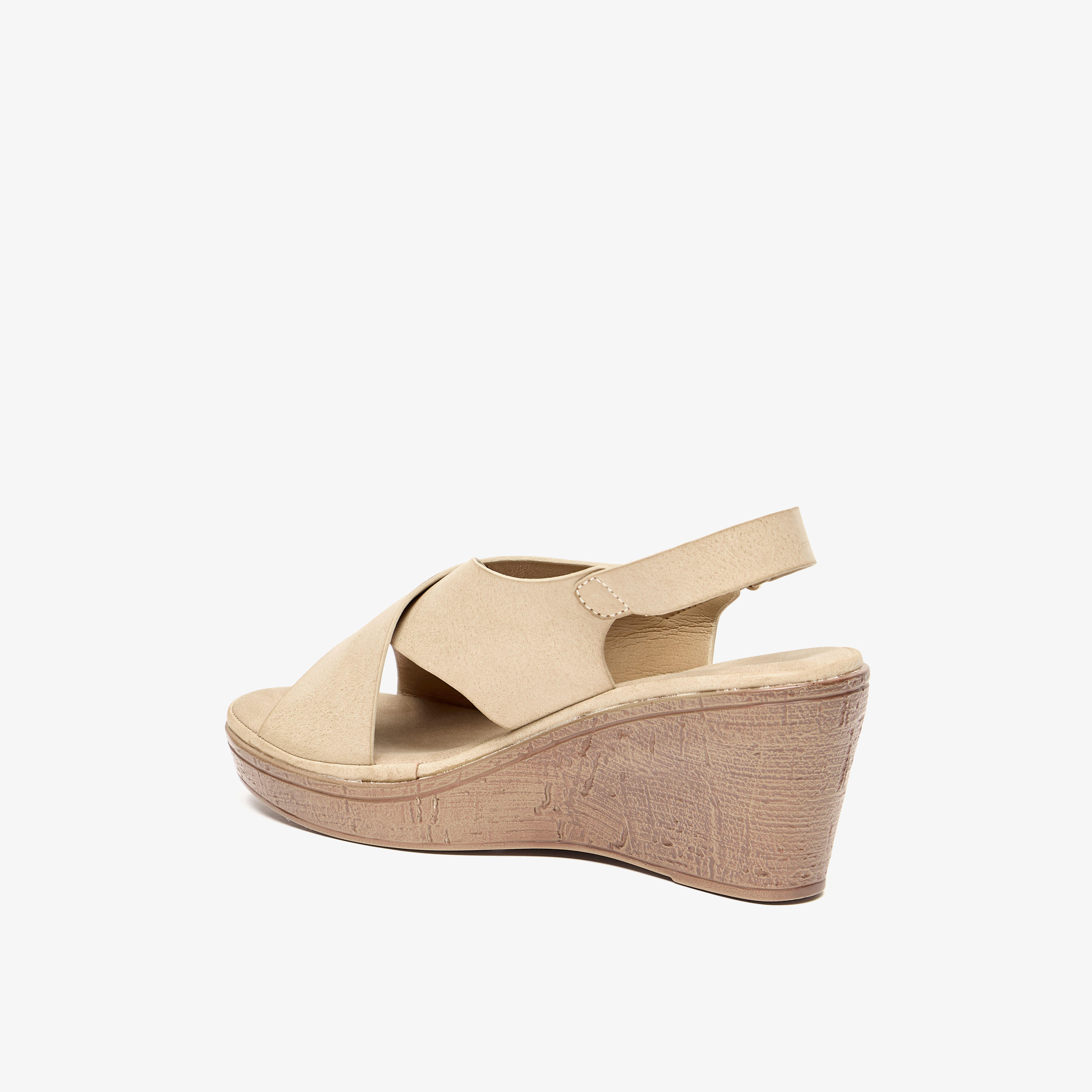 صندل سهل الارتداء سادة بشريط إغلاق لاصق من لو كونفورت-women-shoes-sandals-heeled-image-2