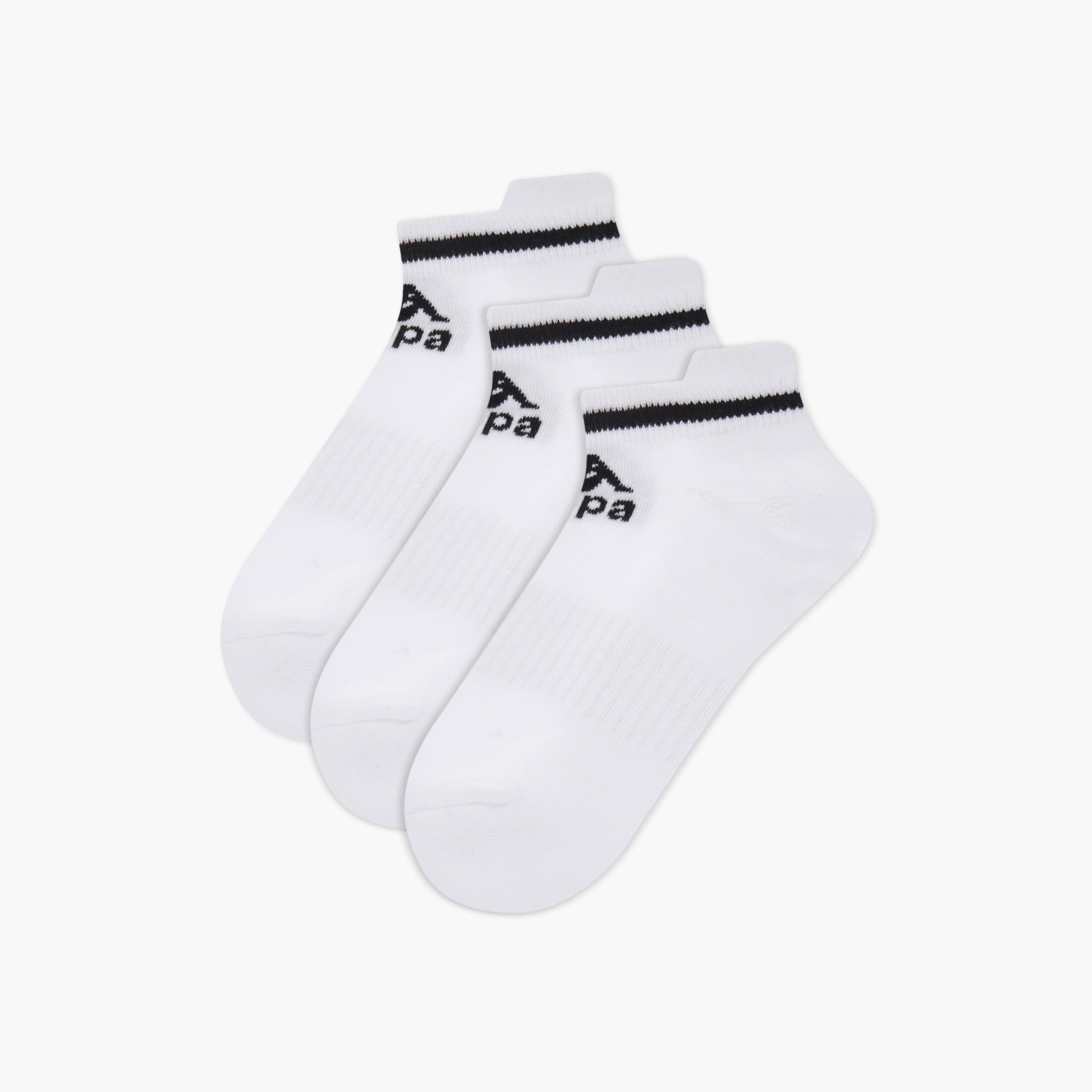 Kappa Logo Print Ankle Length Cushioned Socks - Set of 3-girls-accessories-socks-image-1
