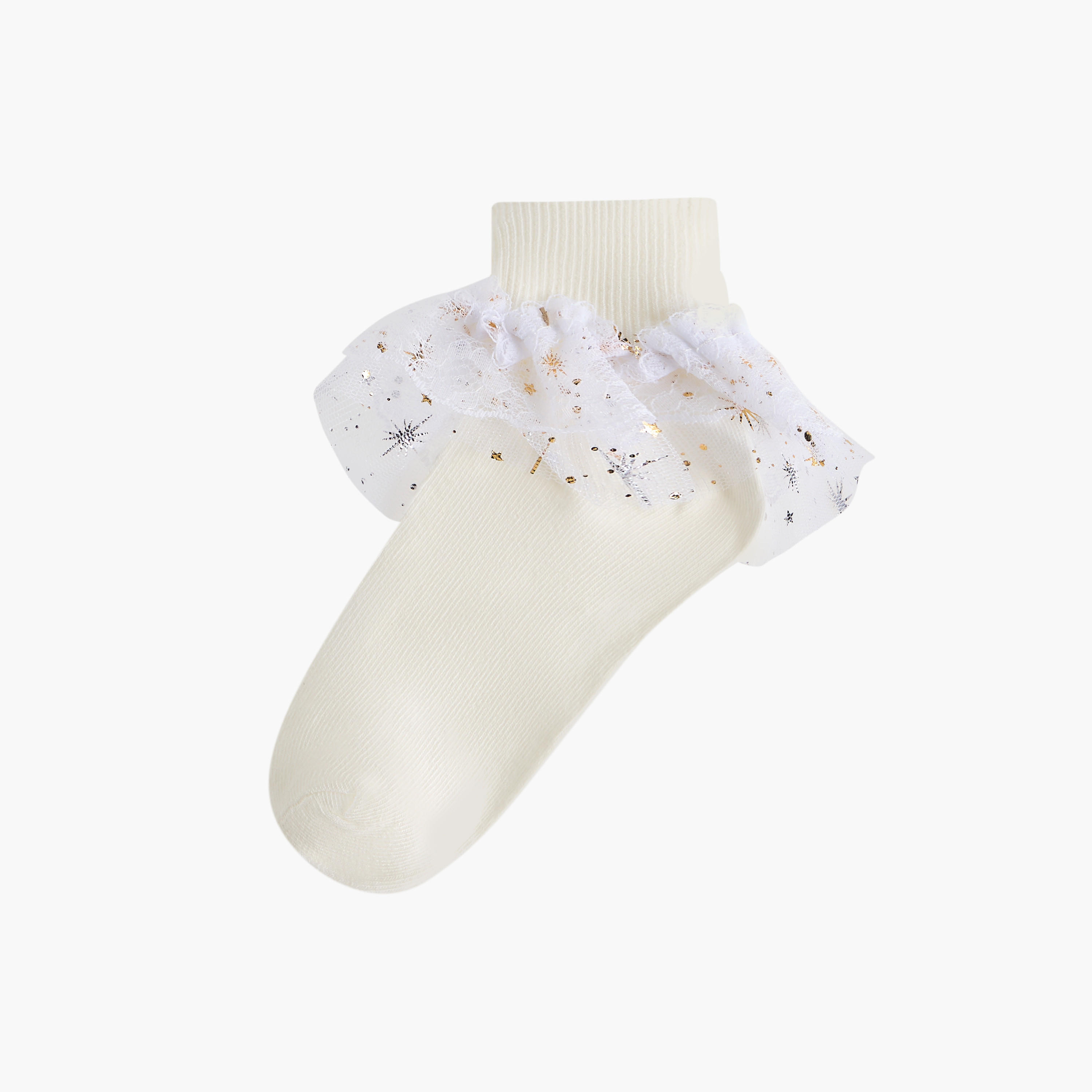 Flora Bella Ribbed Ankle Length Socks with Frill Detail - Set of 3-girls-accessories-socks-image-2