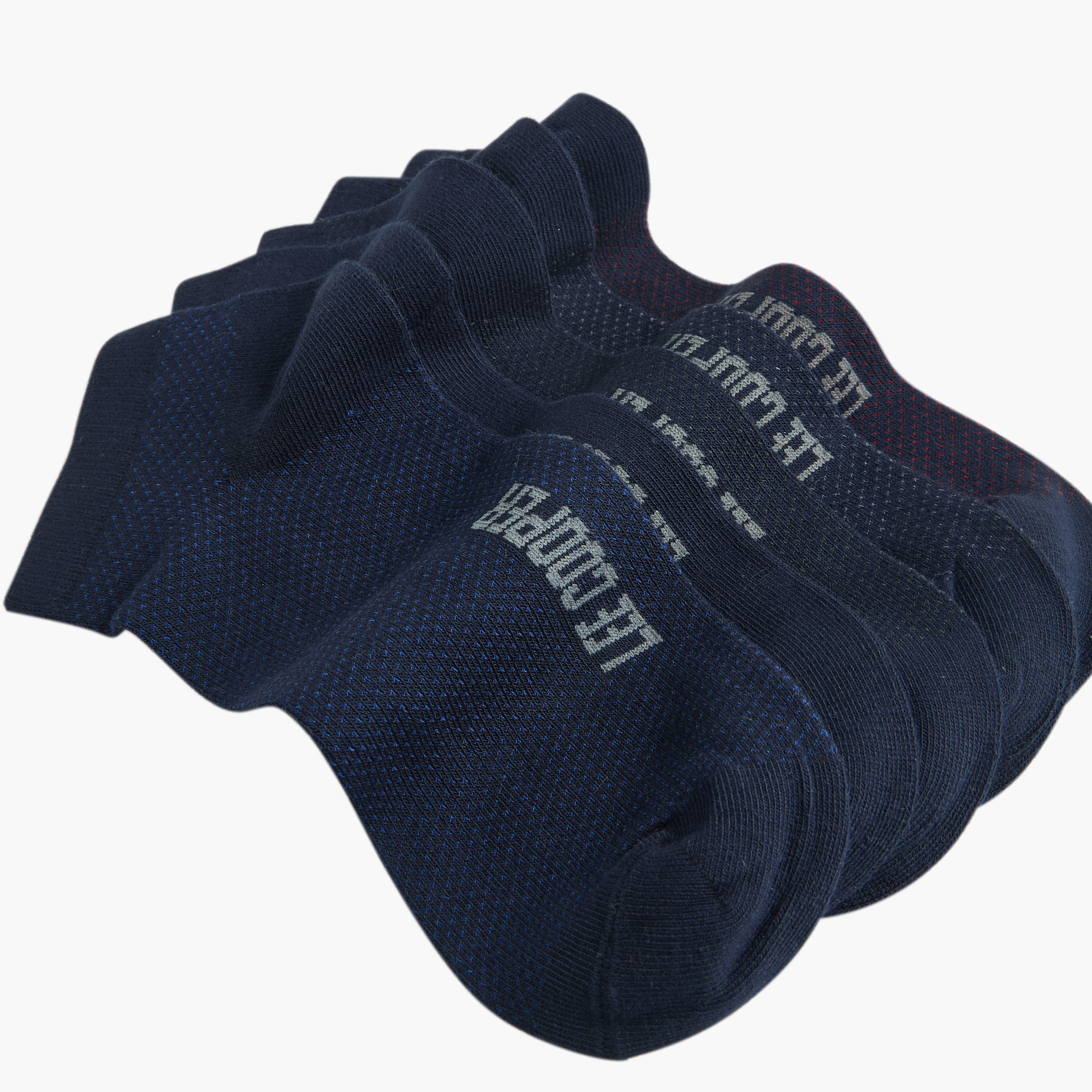 Lee Cooper Logo Detail Ankle Length Socks - Set of 5-men-socks-image-4
