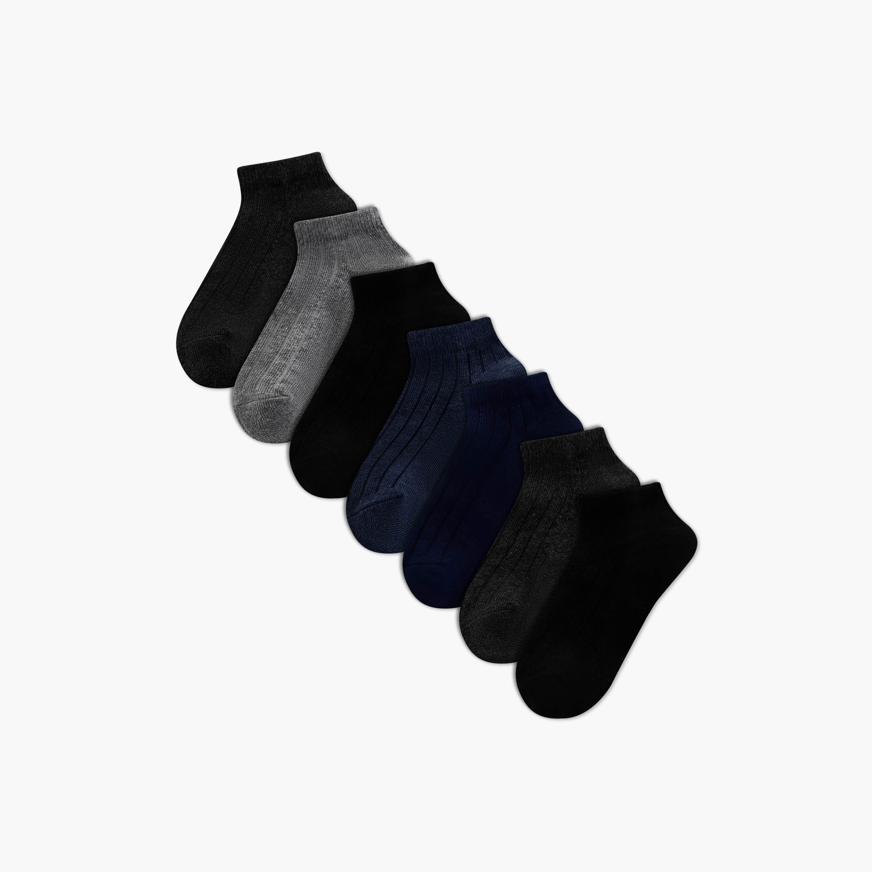 Striped Ankle Length Socks - Set of 7-girls-accessories-socks-image-1