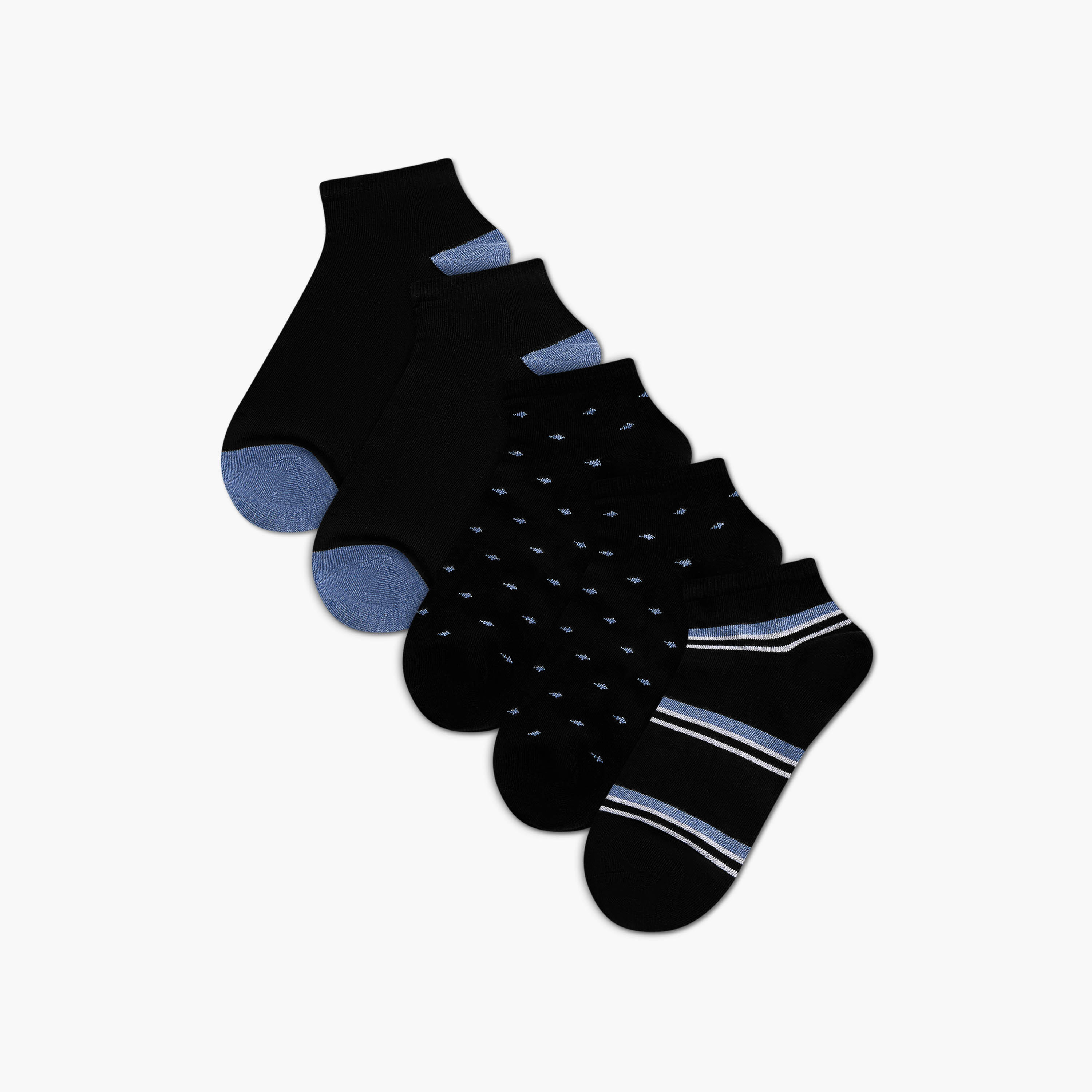 Duchini Assorted Ankle Length Socks - Set of 5-men-socks-image-1