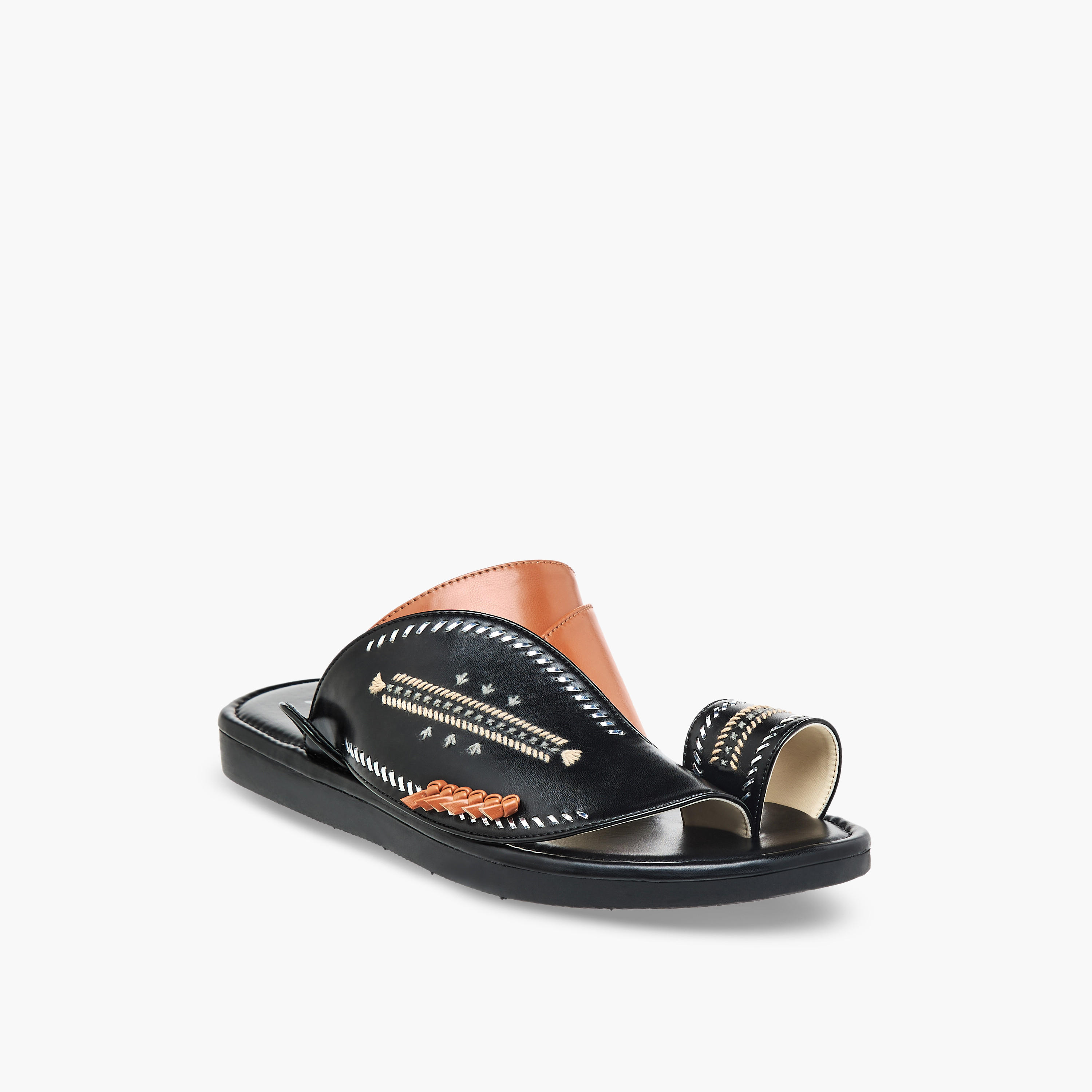 Al Waha Men Embroidered Arabic Sandals-men-shoes-sandals-image-2