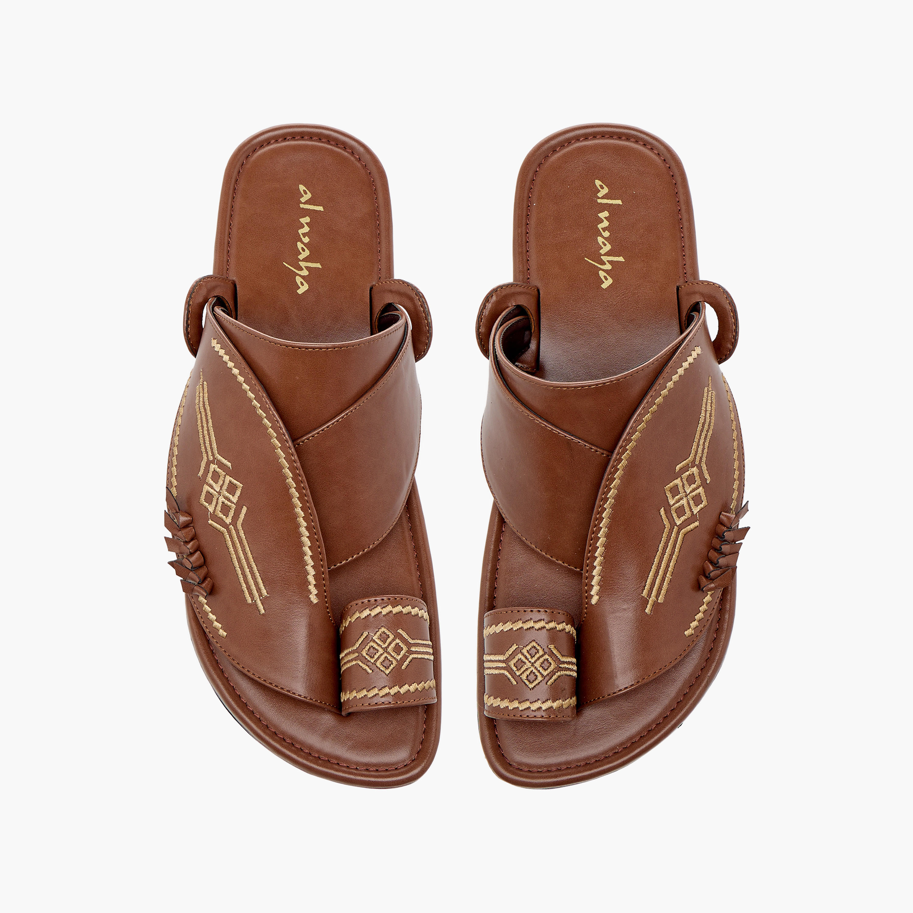 صندل عربي مطرز سهل الارتداء بحلقة إصبع من الواحة-men-shoes-sandals-image-1