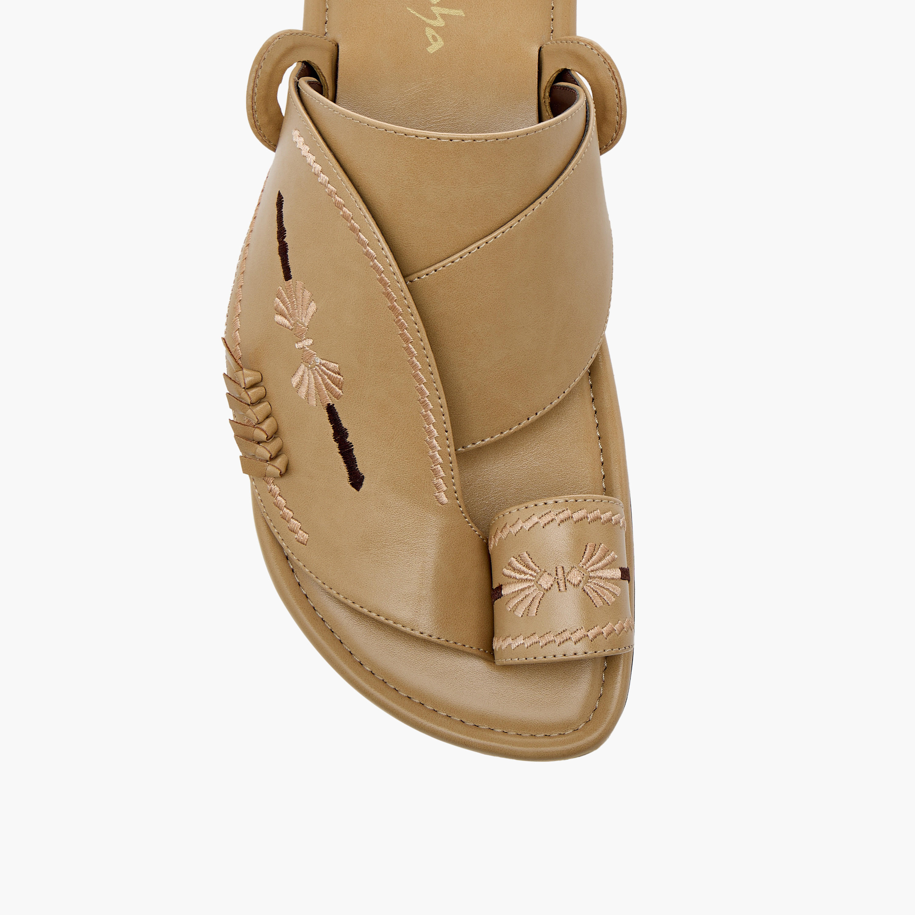 Al Waha Embroidered Slip-On Arabic Sandals with Toe Loop-men-shoes-sandals-image-3