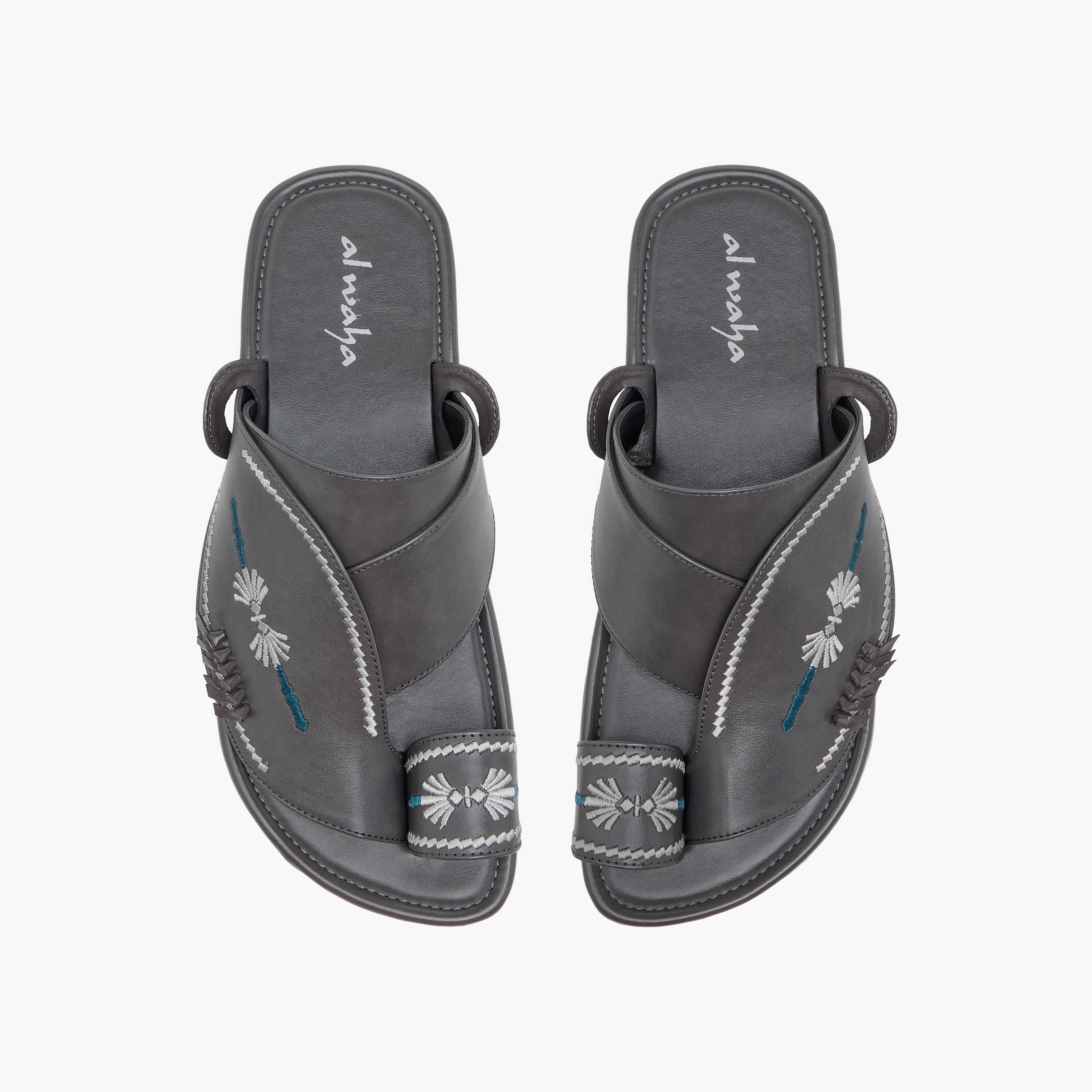 صندل عربي مطرّز سهل الارتداء بحلقة إصبع من الواحة-men-shoes-sandals-image-1