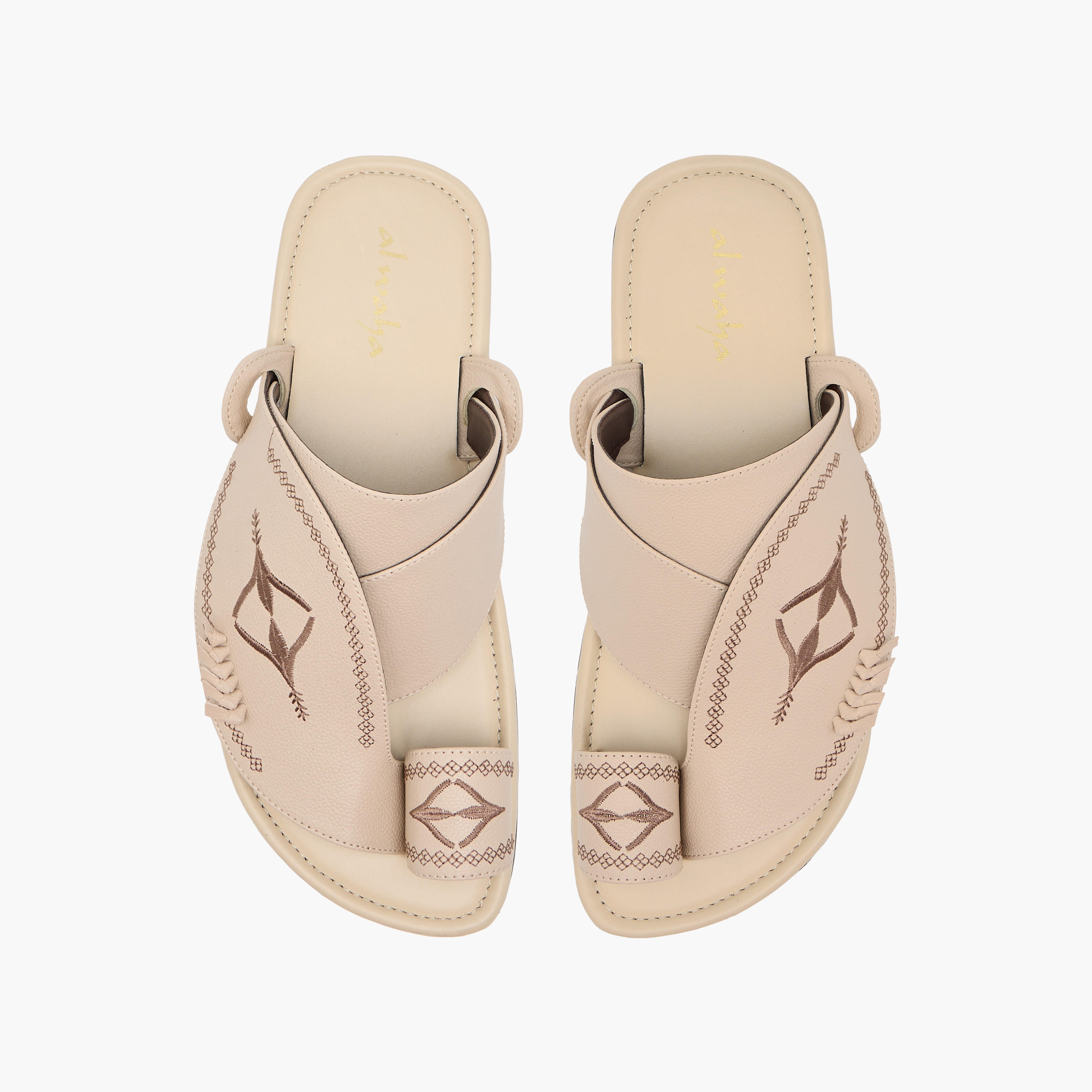 صندل عربي مطرّز سهل الارتداء بحلقة إصبع من الواحة-men-shoes-sandals-image-1