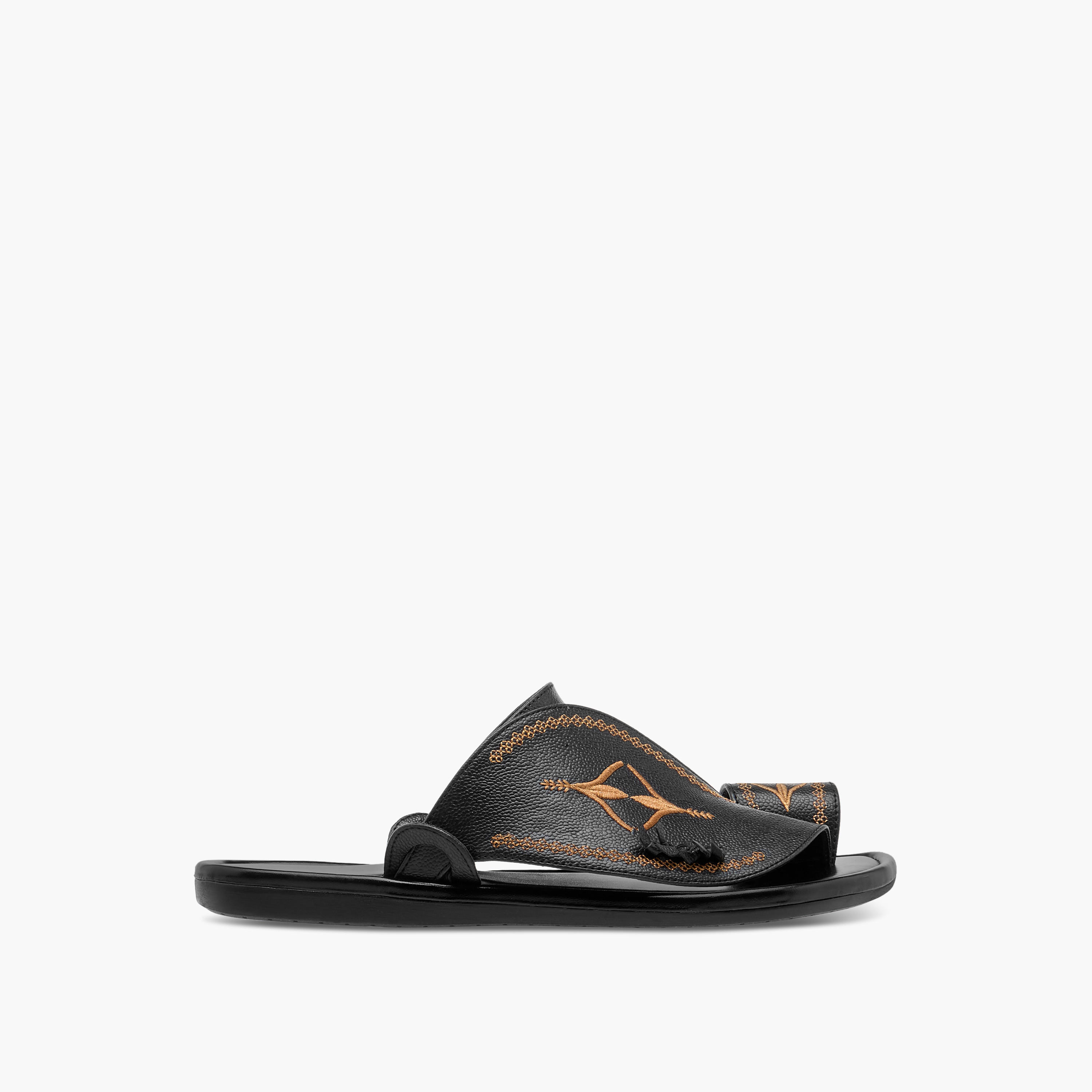 Al Waha Embroidered Slip-On Arabic Sandals with Toe Loop-men-shoes-sandals-image-2